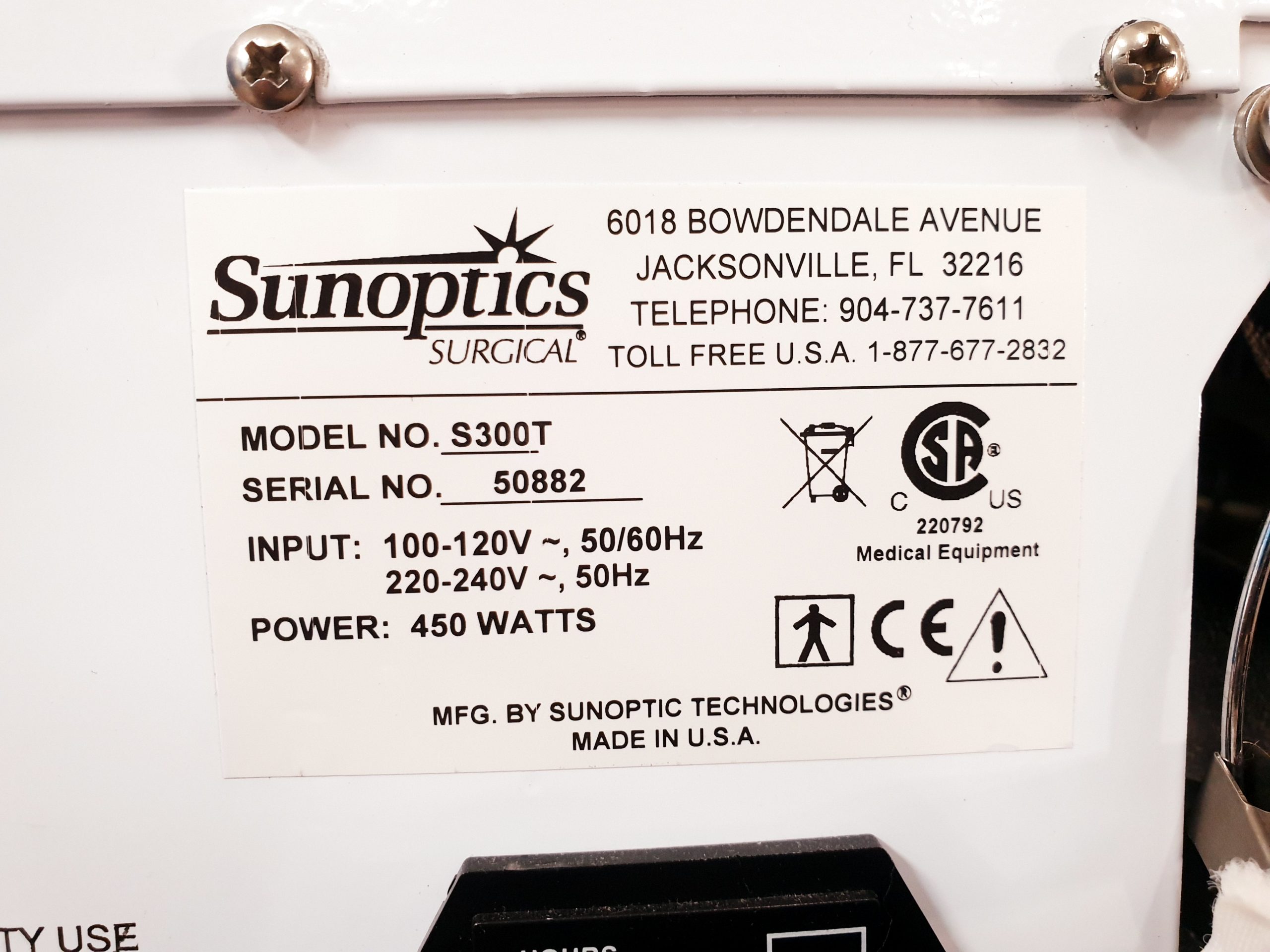 Sunoptics TITAN 300 (S300T) LIGHT SOURCE – Bild 8