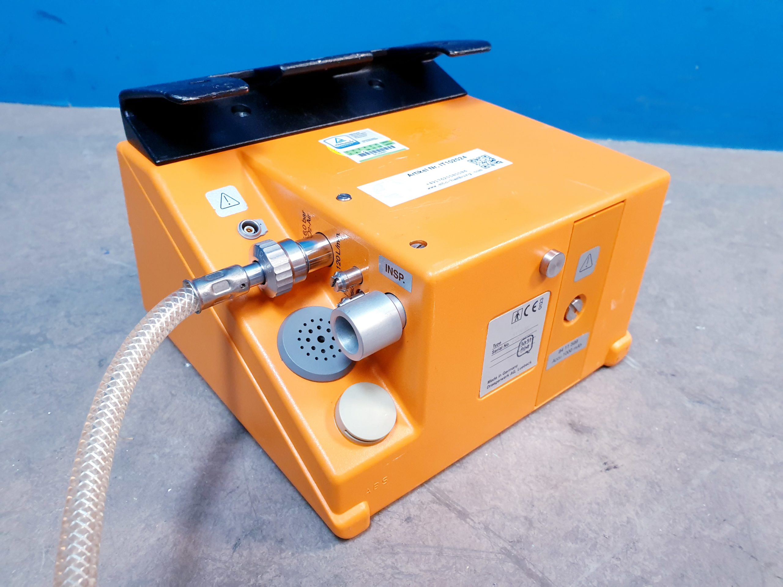 Draeger-Dräger Oxylog 2000 Notfallbeatmungsgerät - auf Fahrbarem Gestell – Bild 15