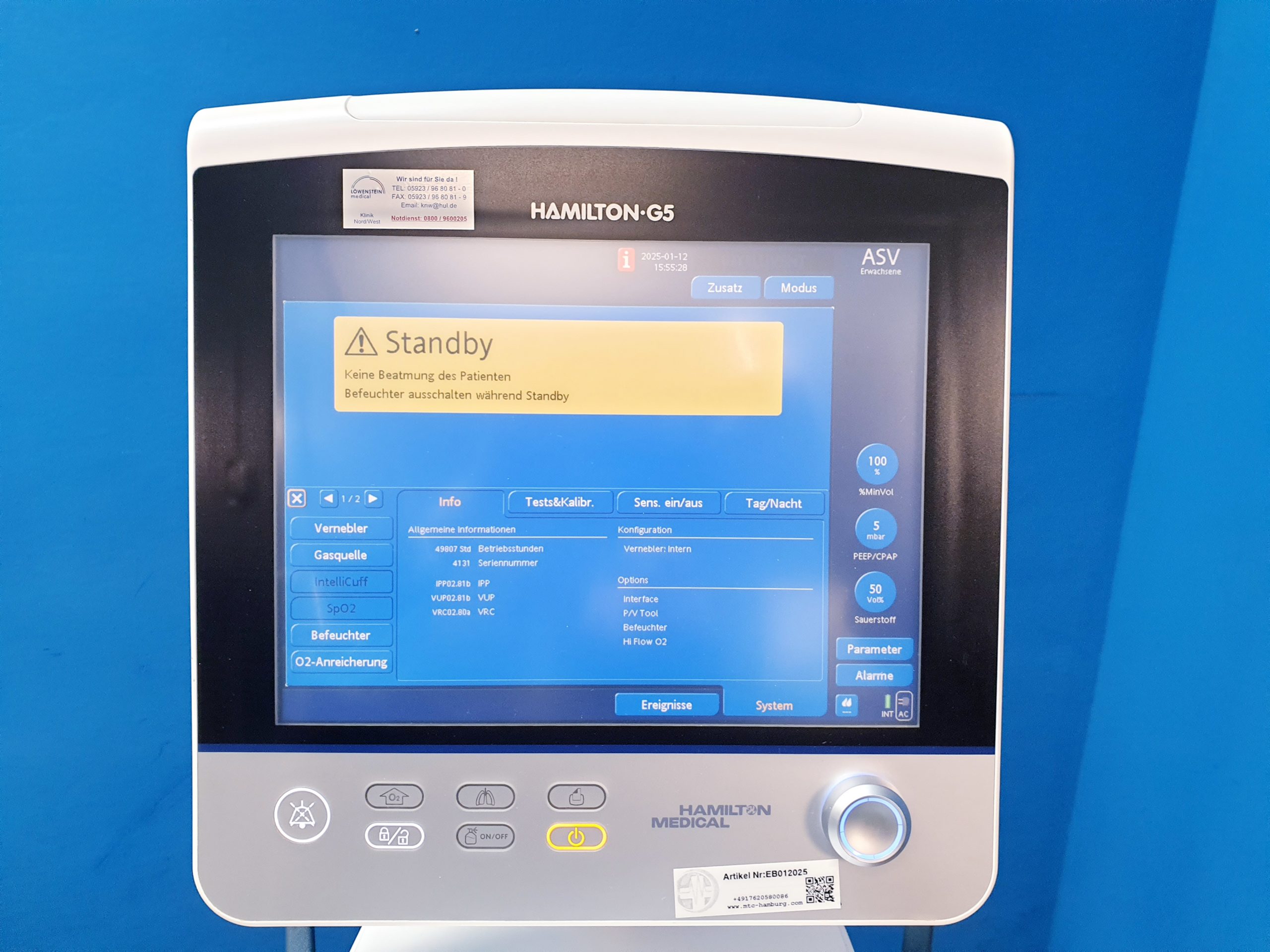 Hamilton G5 high end Beatmungsgerät – Bild 5