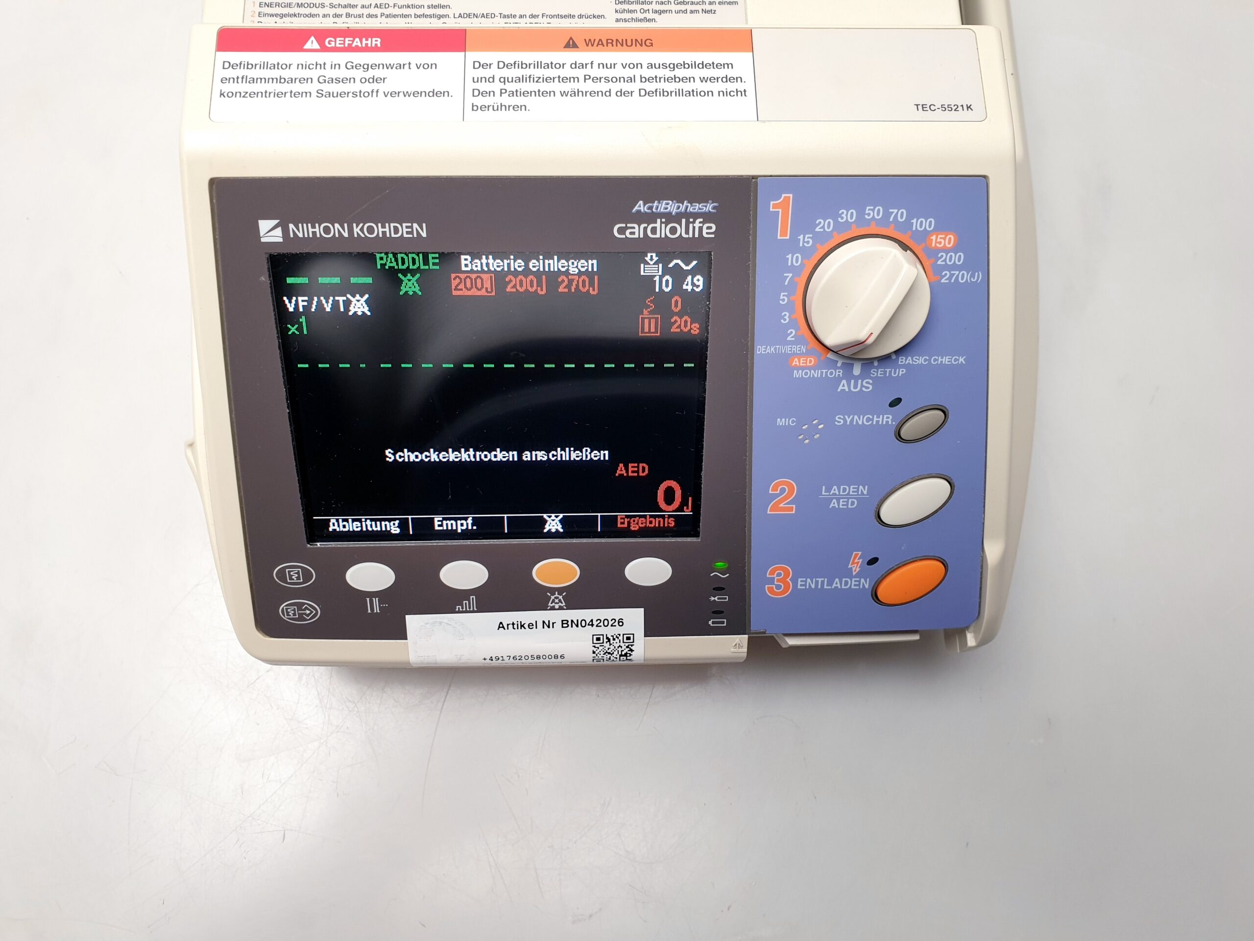 Nihon Kohden TEC-5521K Actibiphasic Cardiolife Defibrillator - Defi – Bild 10