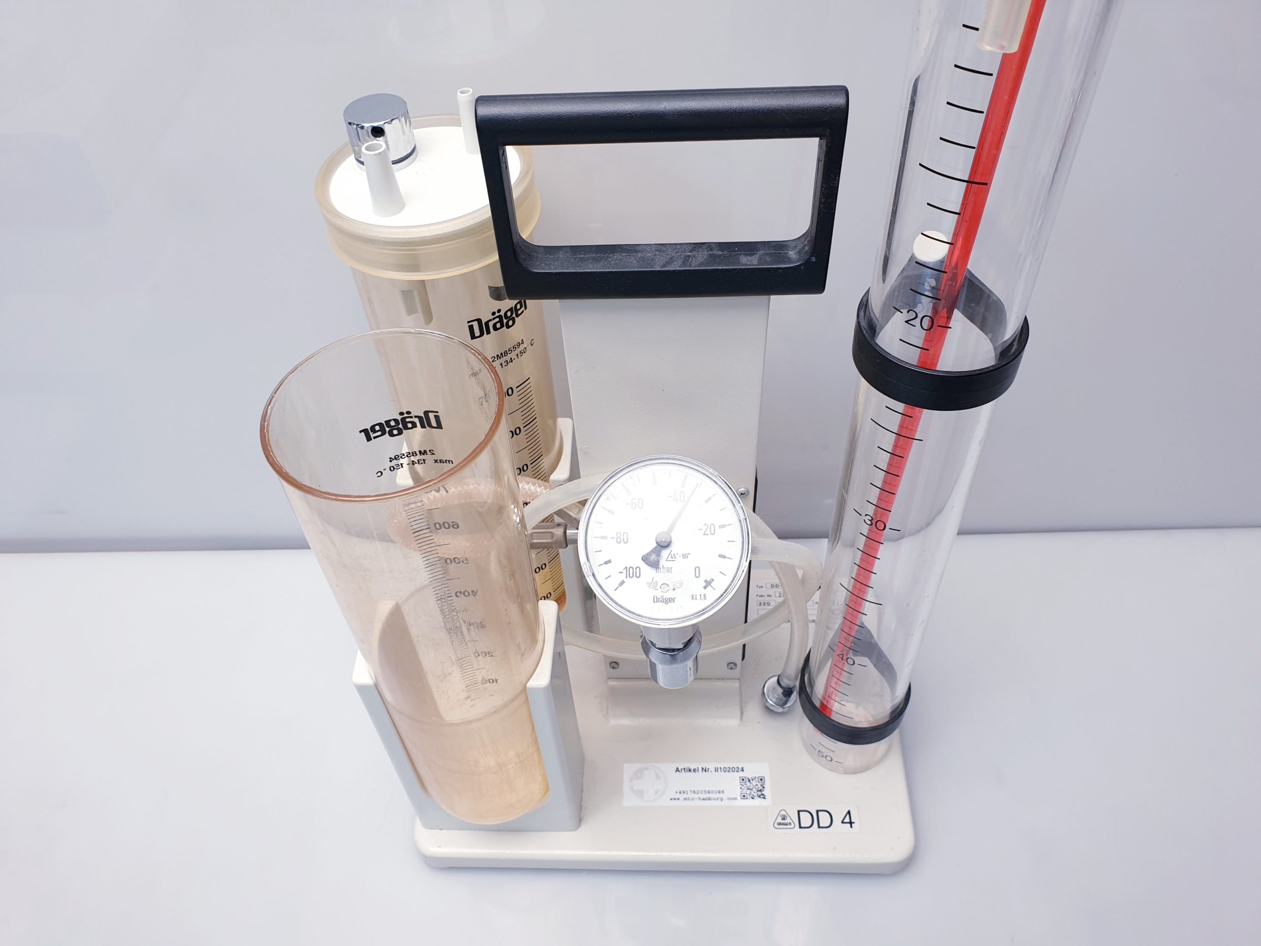 Dräger Behälter Bronchussauger mit Deckel und Manometer - Tragbar – Bild 6
