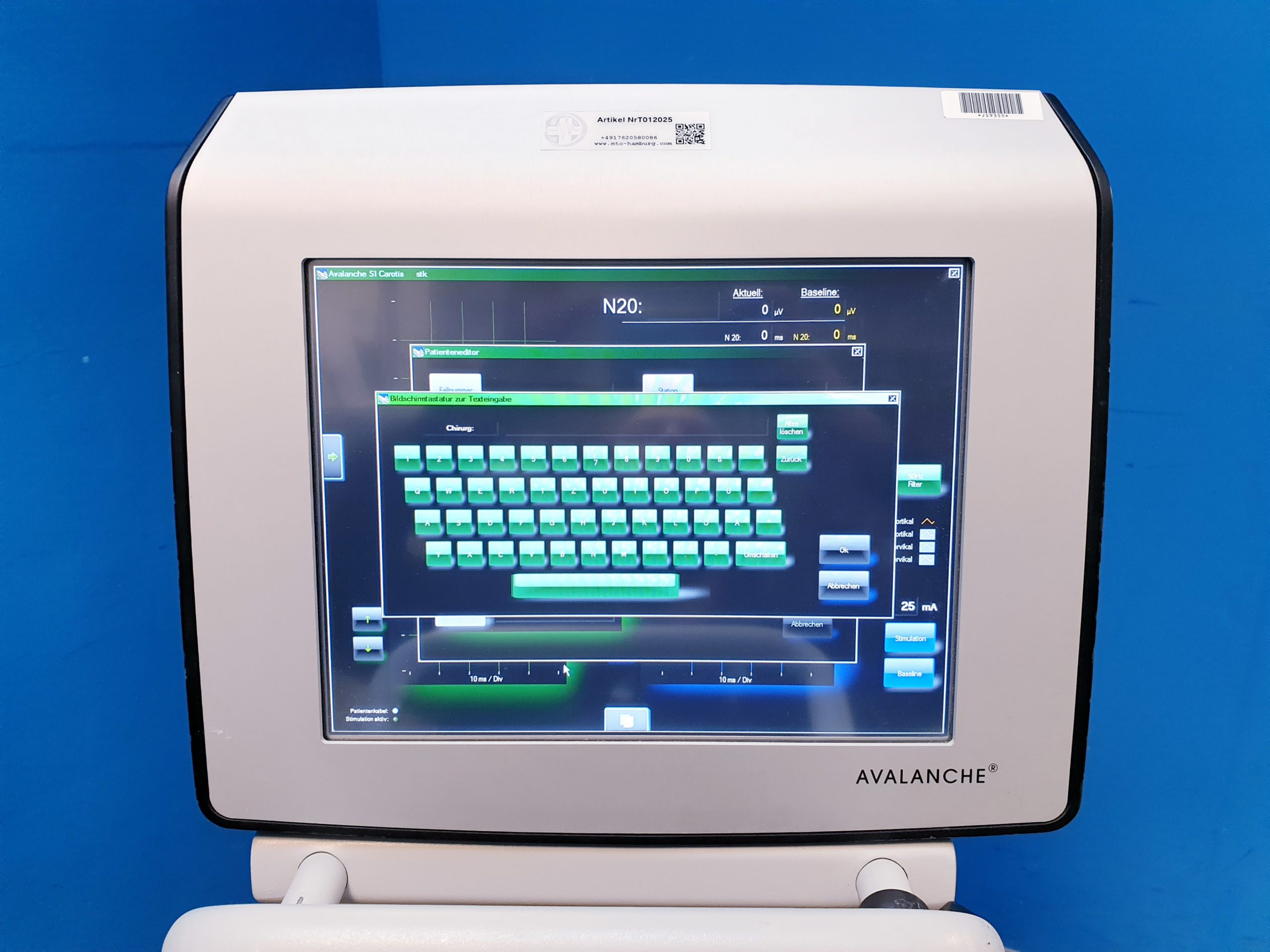 DR. LANGER MEDICAL NERVMONITOR AVALANCHE XT + ZUBEHÖR Diagnoseanzeige – Bild 12