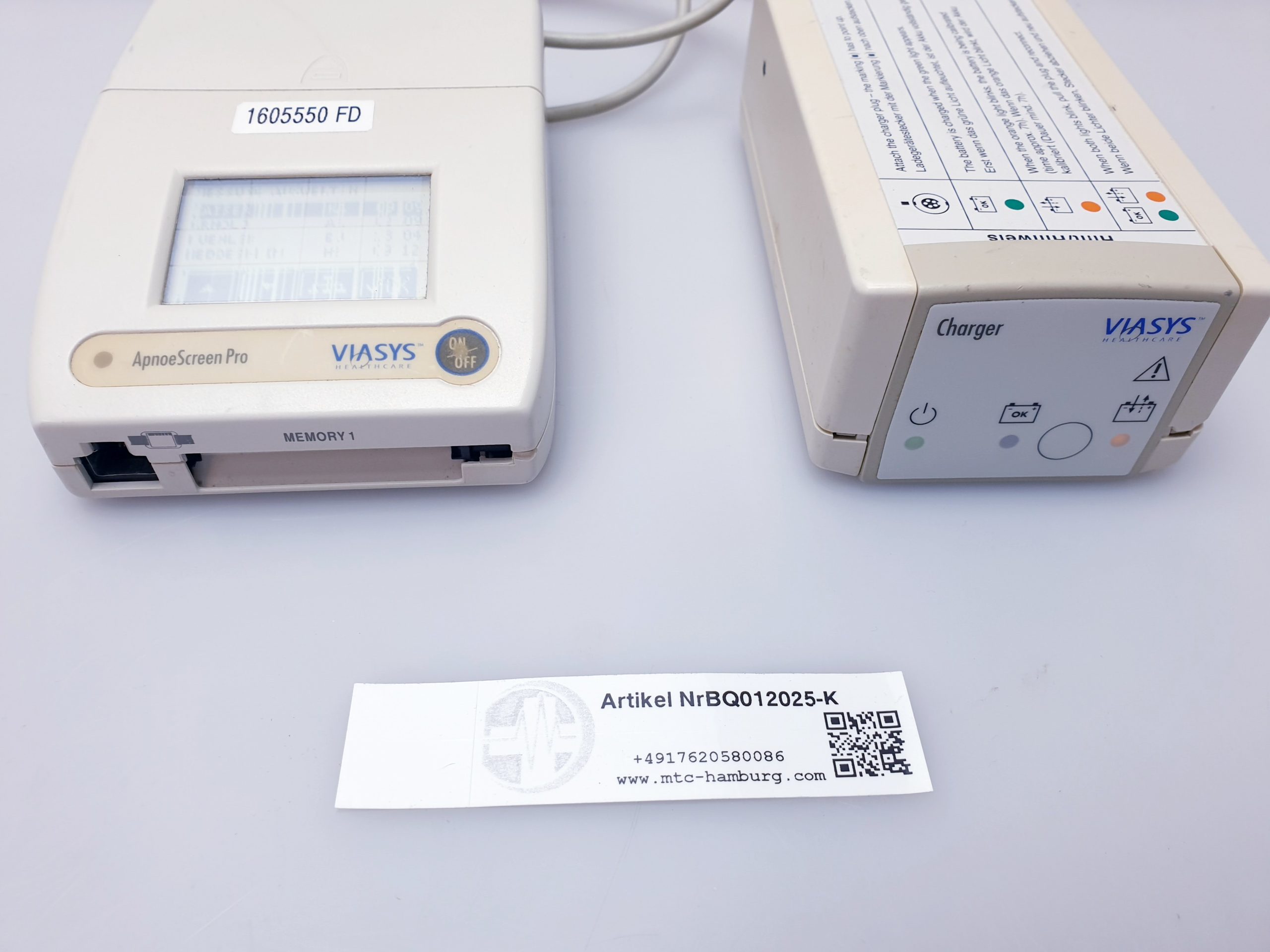 Viasys Apnoe Screen pro + Charger – Bild 2