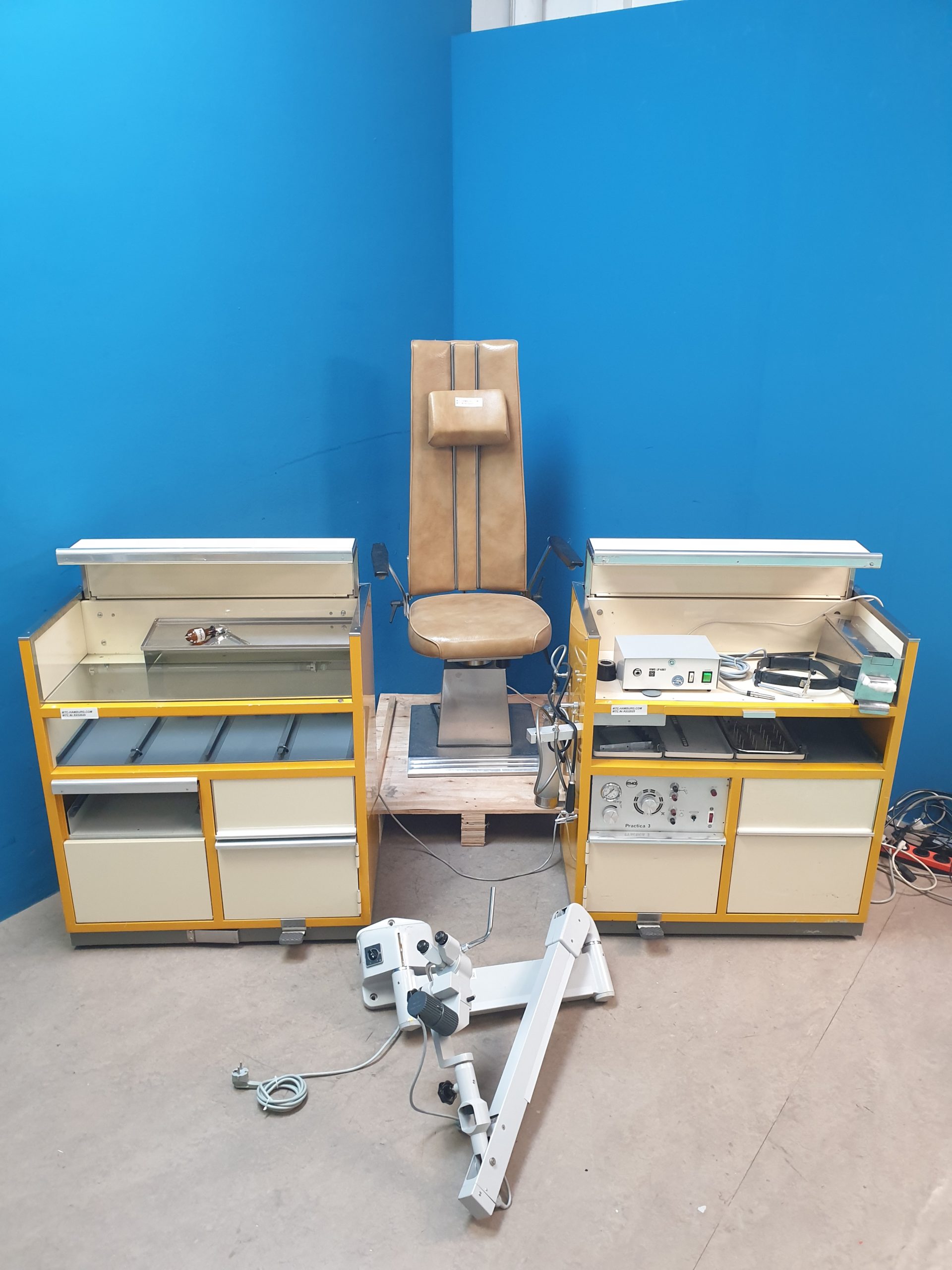 Atmos Practica 3 HNO Einheit + Instrumentenschrank, Mikroskop - Patientestuhl – Bild 5