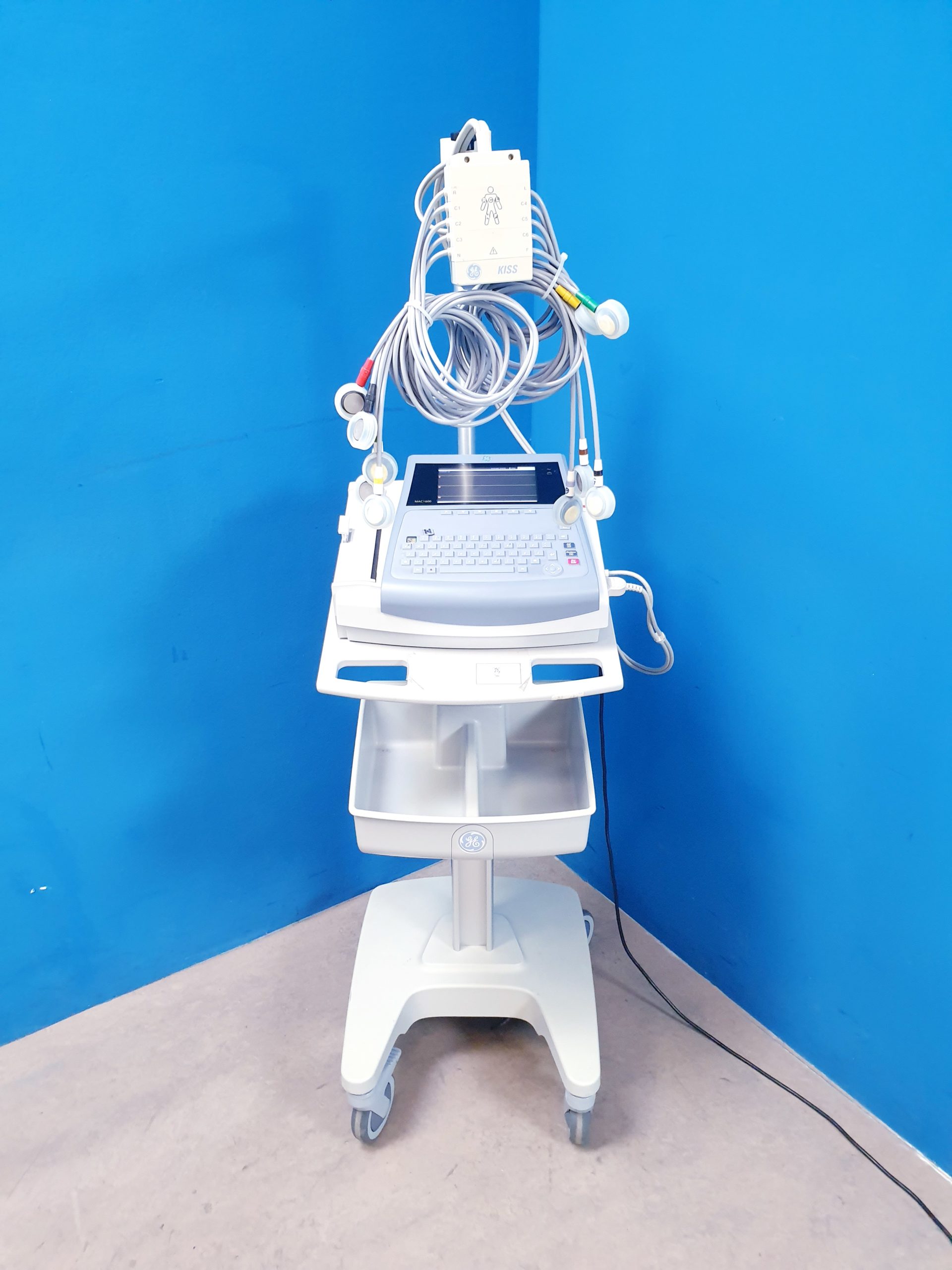Ge Mac 1600 EKG Gerät mit Gerätewagen mit Kabelarmhalterung – Bild 5