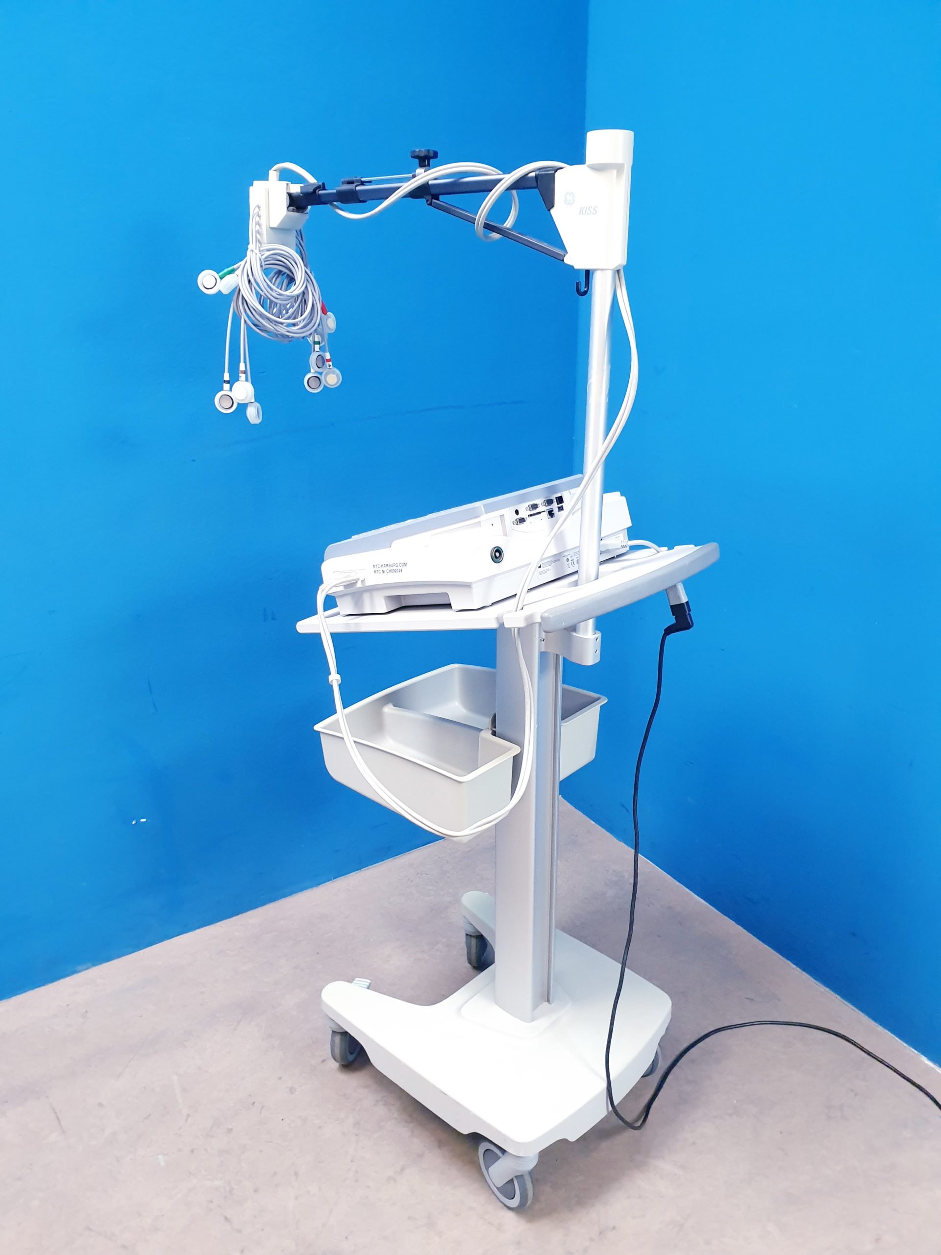 Ge Mac 1600 EKG Gerät mit Gerätewagen mit Kabelarmhalterung – Bild 7