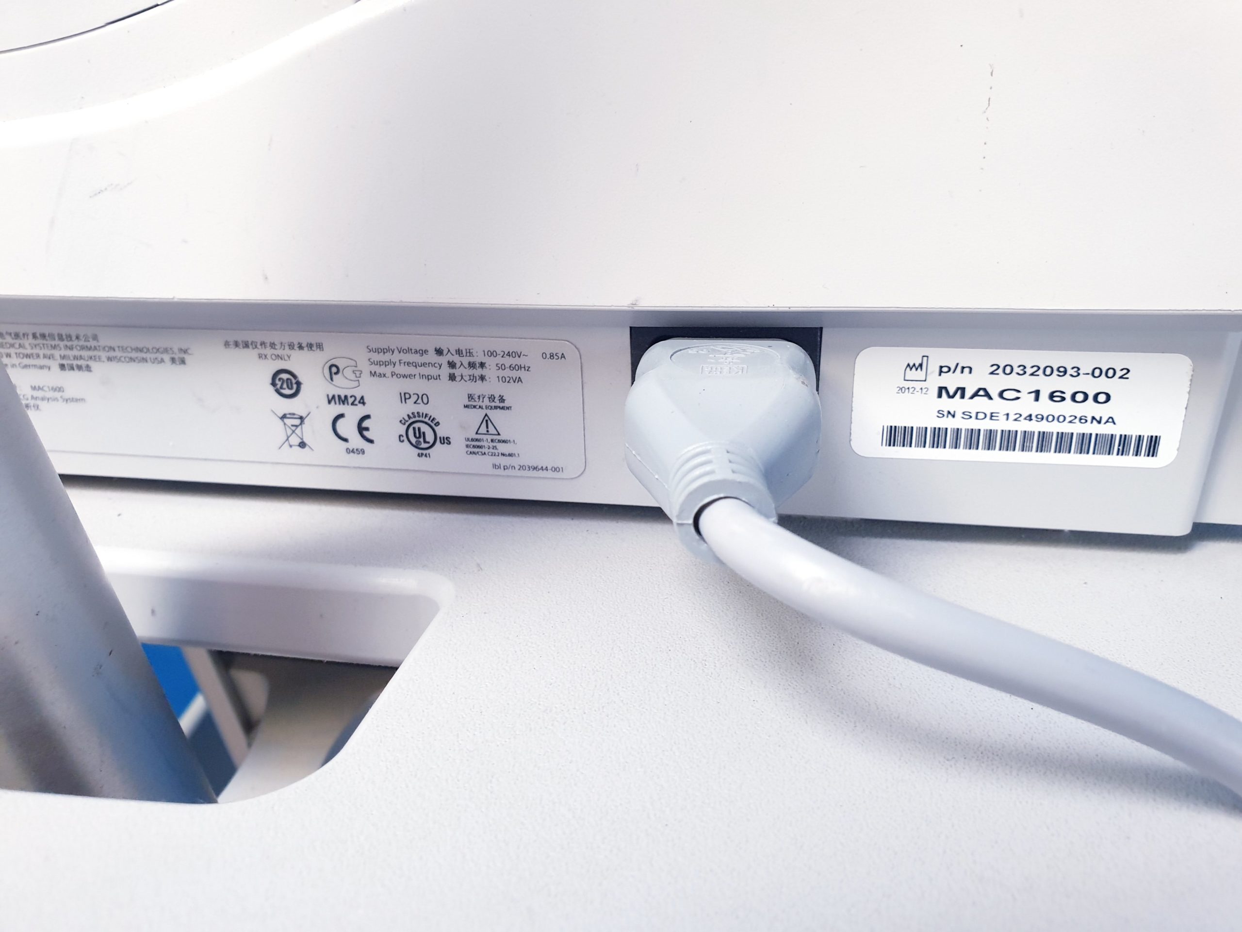 Ge Mac 1600 EKG Gerät mit Gerätewagen mit Kabelarmhalterung – Bild 15