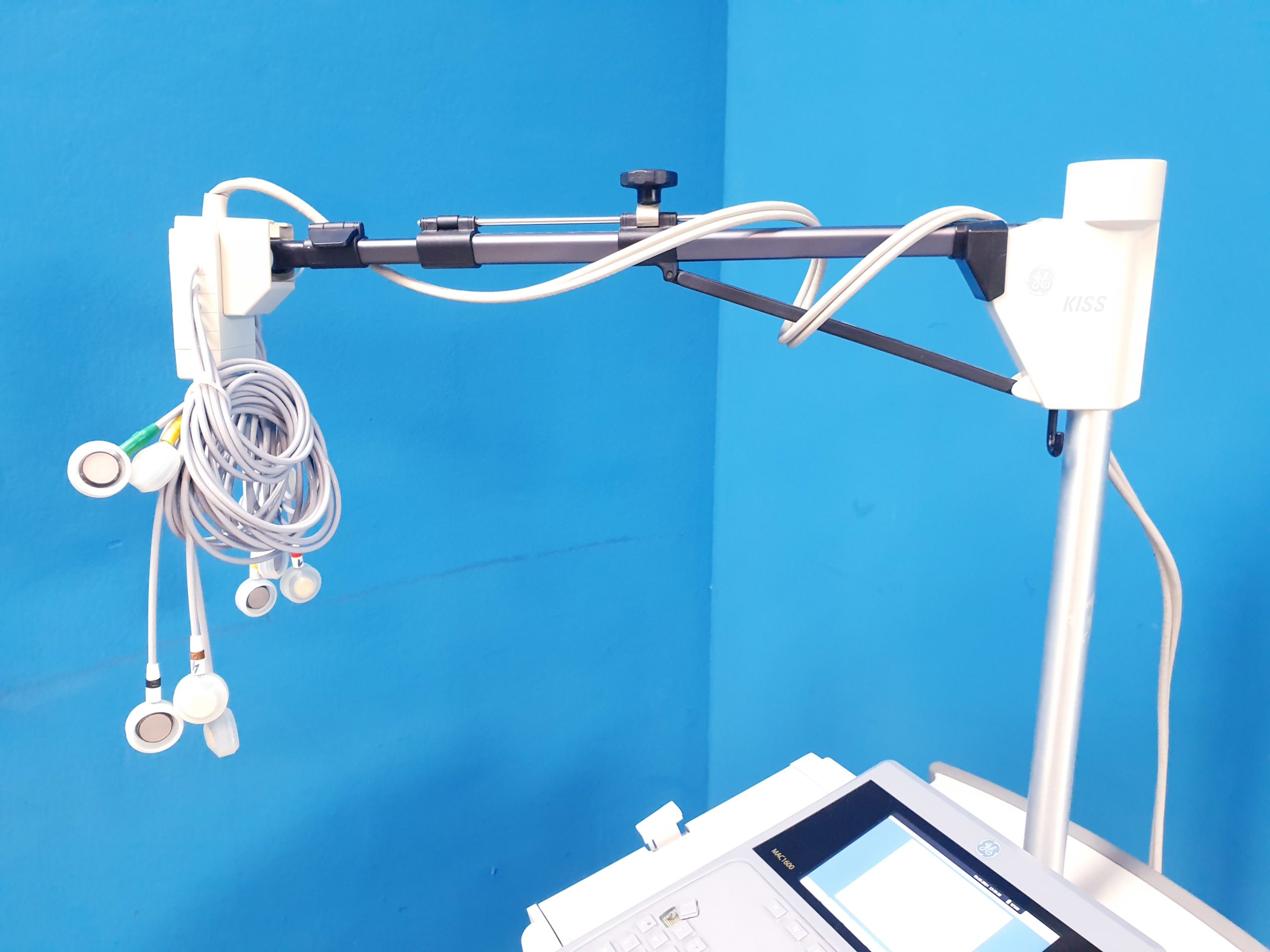 Ge Mac 1600 EKG Gerät mit Gerätewagen mit Kabelarmhalterung – Bild 17