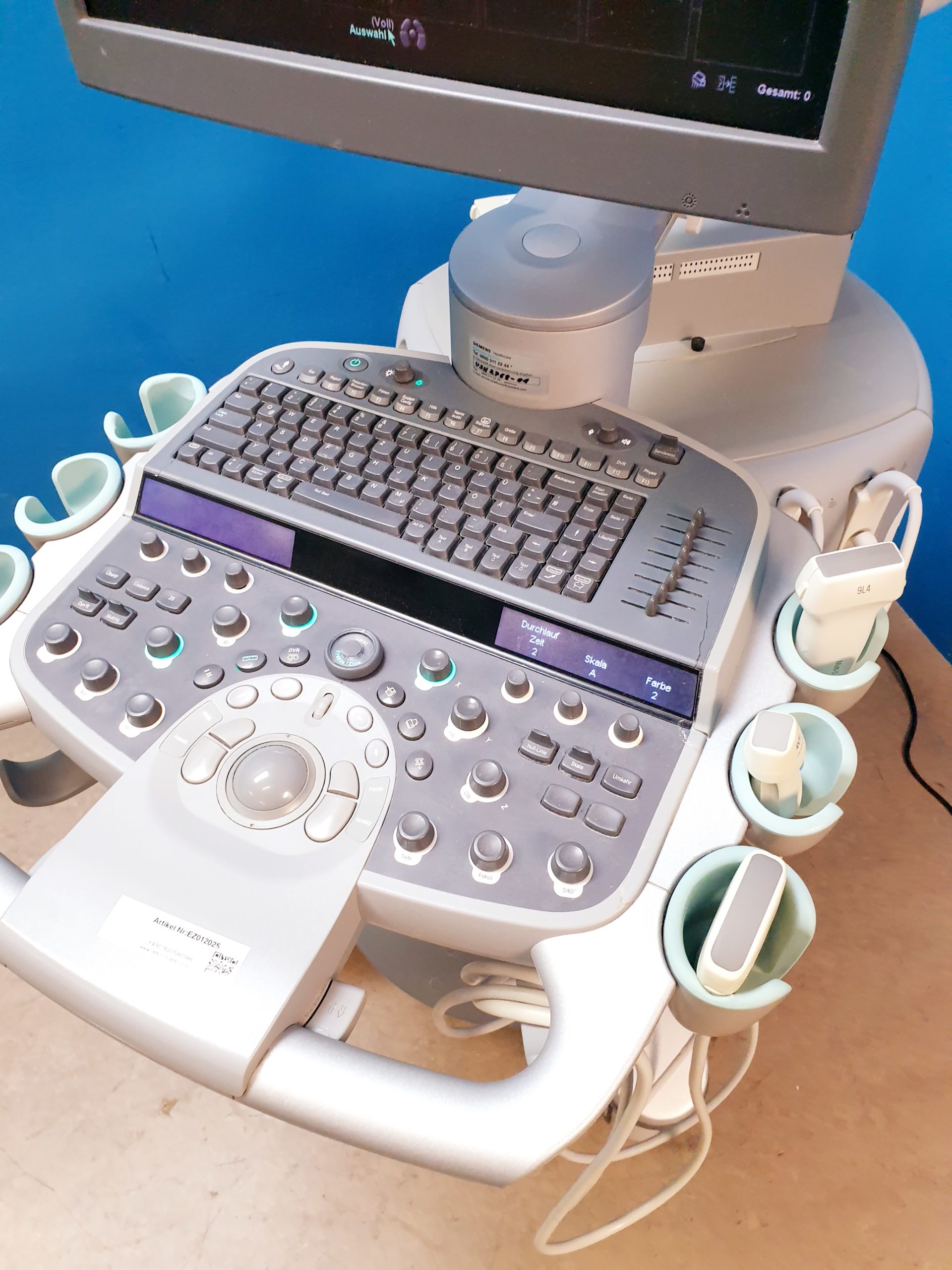 Siemens Acuson S2000 Baujahr 2011 mit drei Sonden Acuson 9L4, Acuson 4V1c, Acuson 4C1, – Bild 3