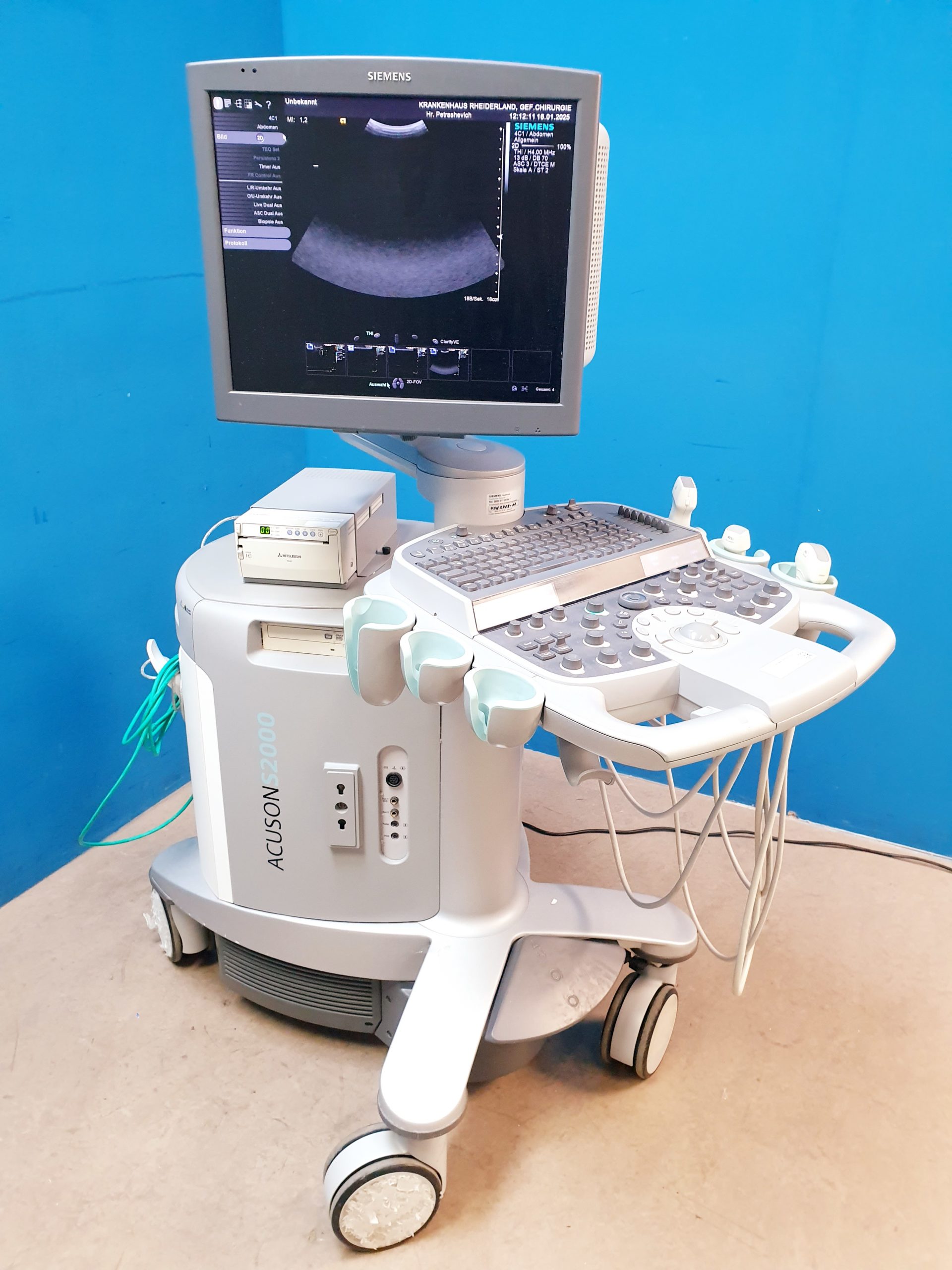Siemens Acuson S2000 Baujahr 2011 mit drei Sonden Acuson 9L4, Acuson 4V1c, Acuson 4C1, – Bild 11