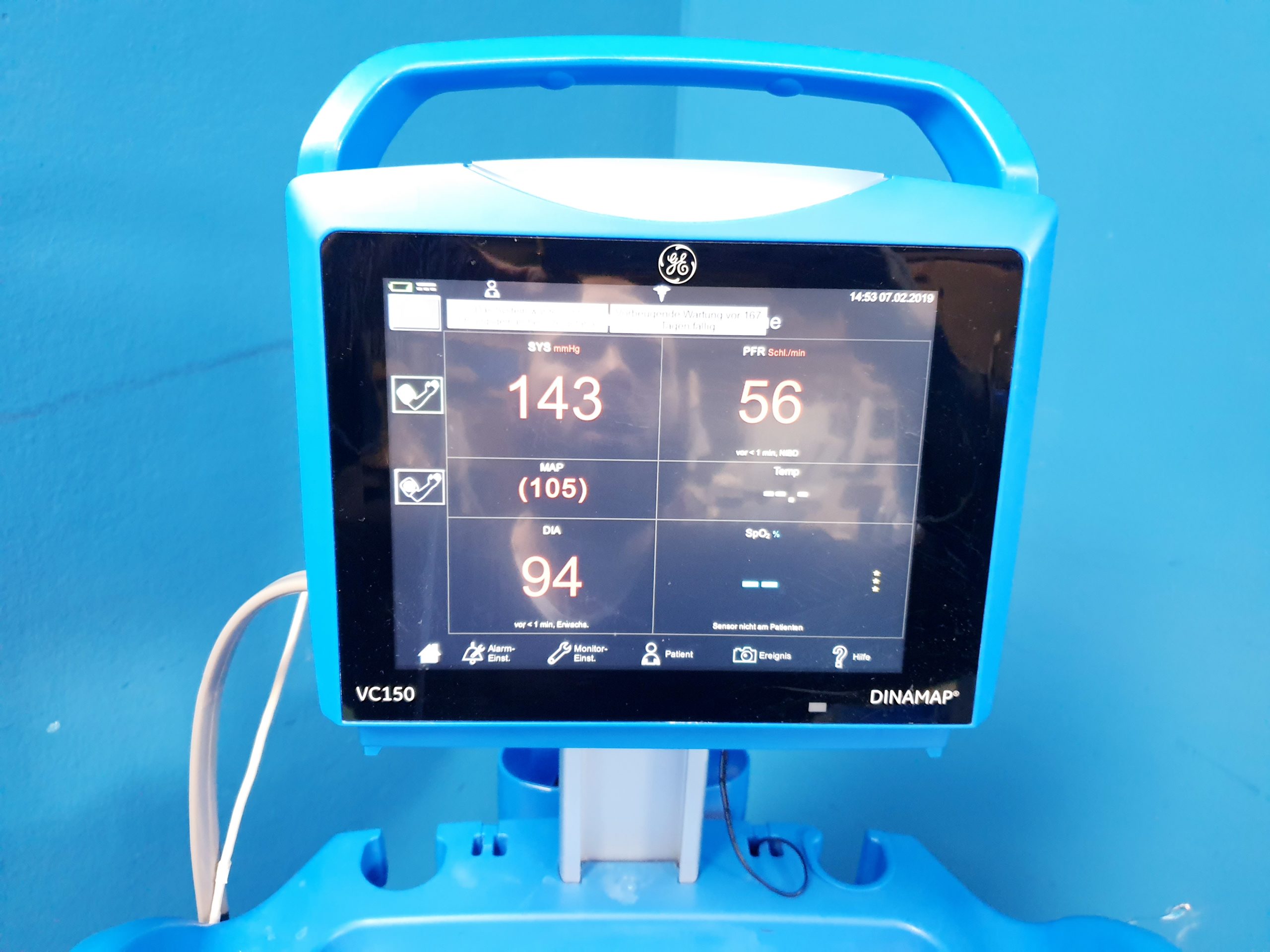 GE Carescape VC150 SpO2 + NiBp Vitaldatenmonitor mit Gerätewagen – Bild 5