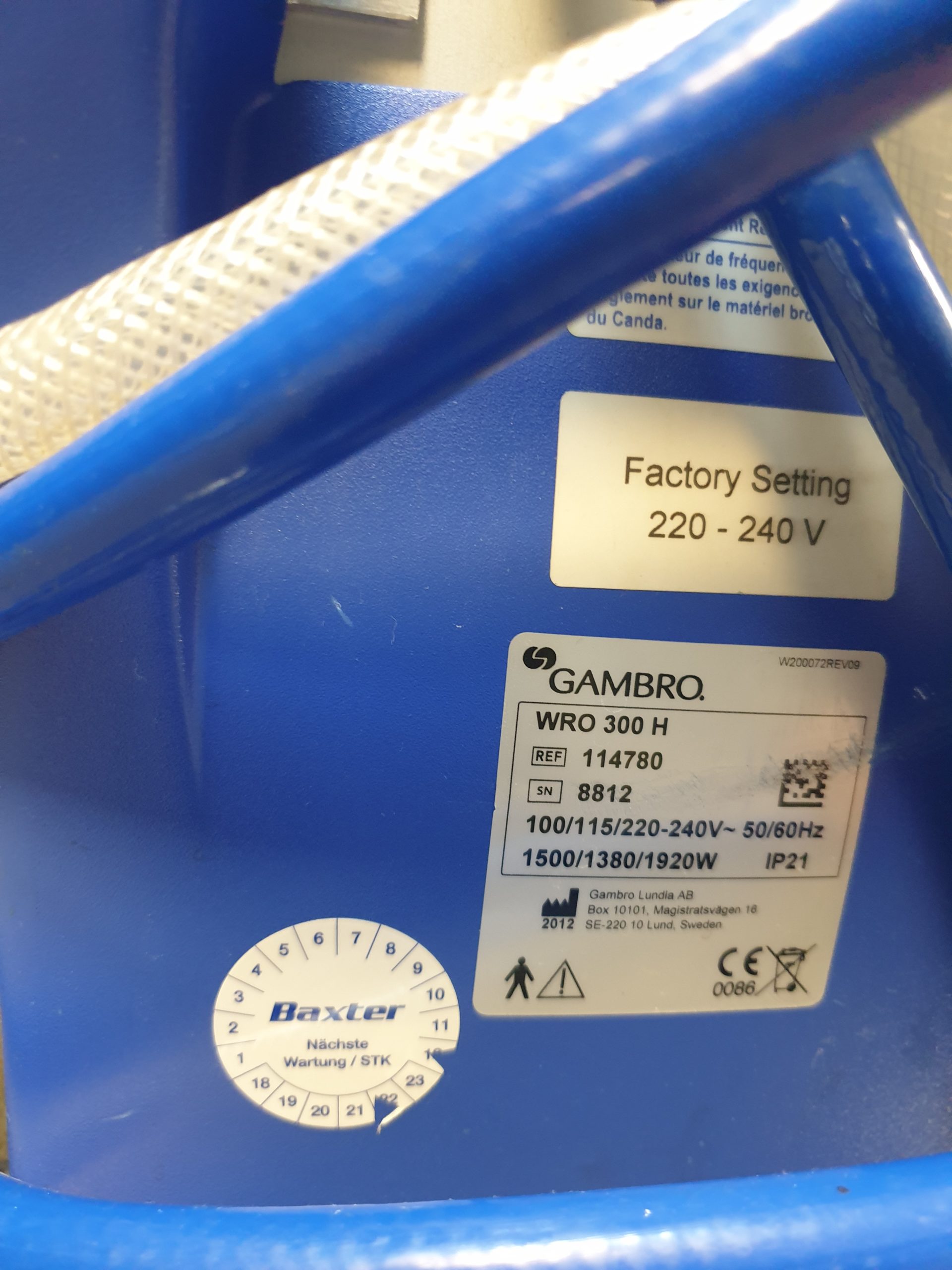 Gambro WRO 300H WRO300H Wasseraufbereitungsanlage – Bild 23