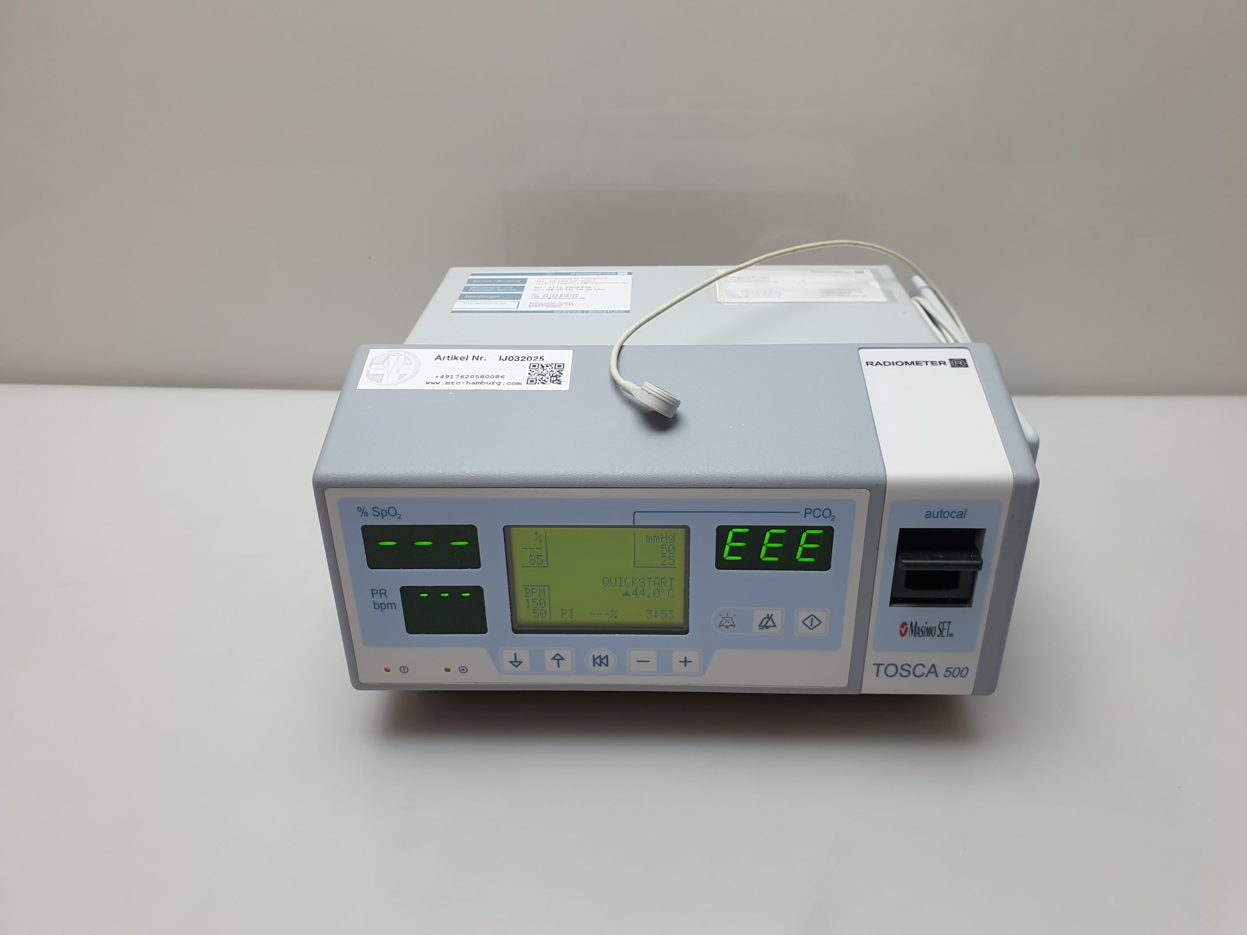 Radiometer TOSCA 500 Masimo set Spo2 Pco 2 Pulse Patient Oximeter Monitor Oxygen – Bild 5