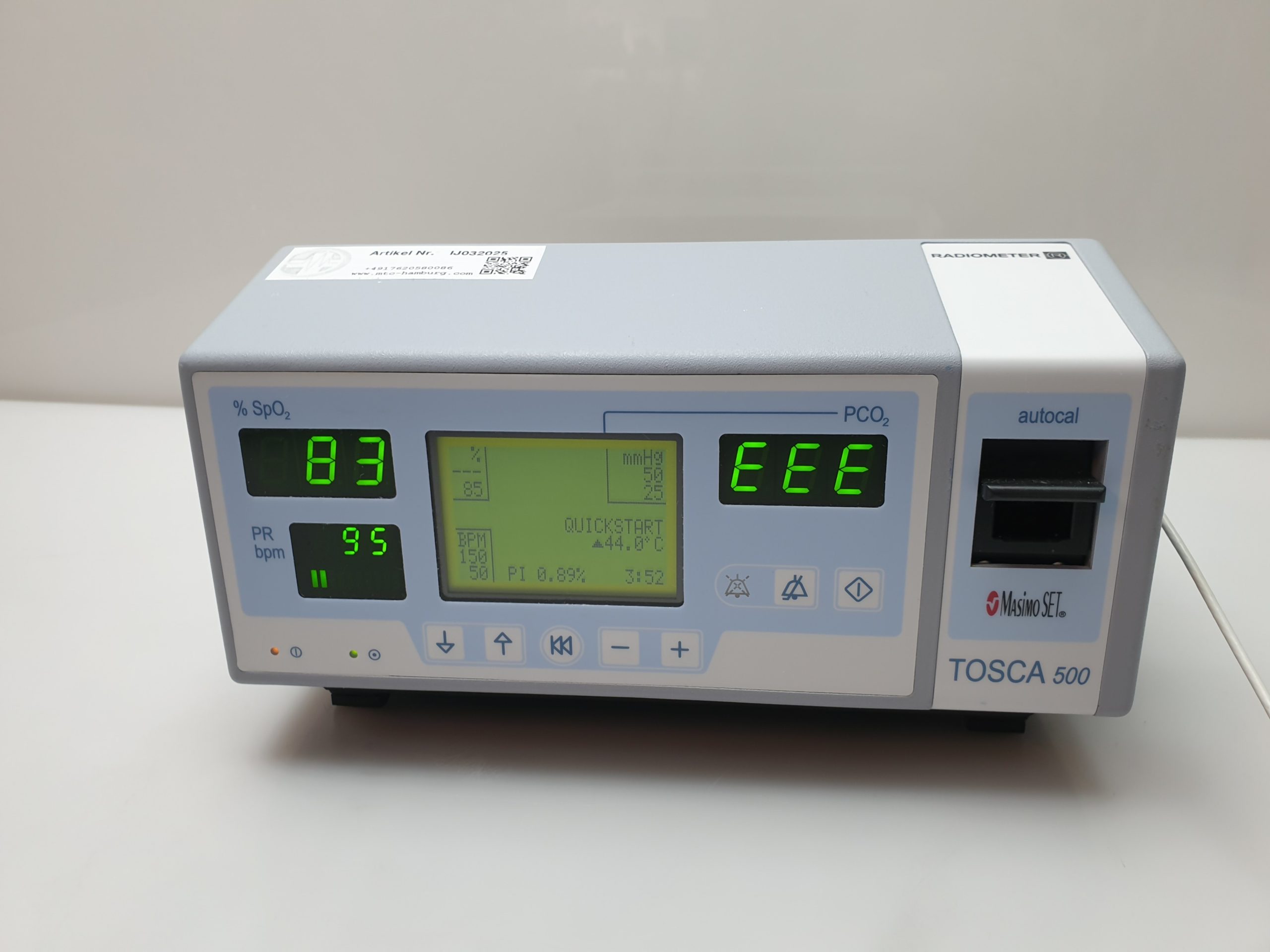 Radiometer TOSCA 500 Masimo set Spo2 Pco 2 Pulse Patient Oximeter Monitor Oxygen – Bild 9