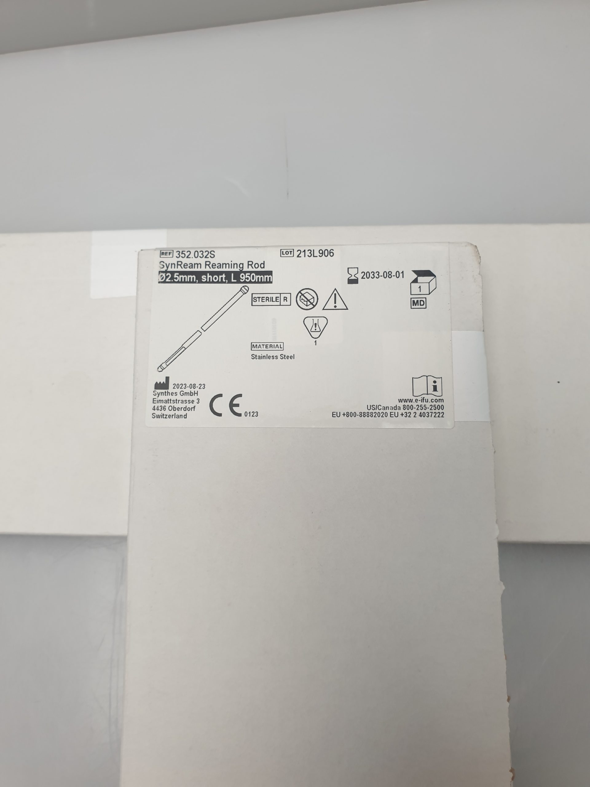 Synthes SynReam reaming Rod 2,5mm, short, L 950mm REF 352.032SLA032025-K Synthes SynReam reaming Rod 2,5mm, short, L 950mm REF 352.032S – Bild 7