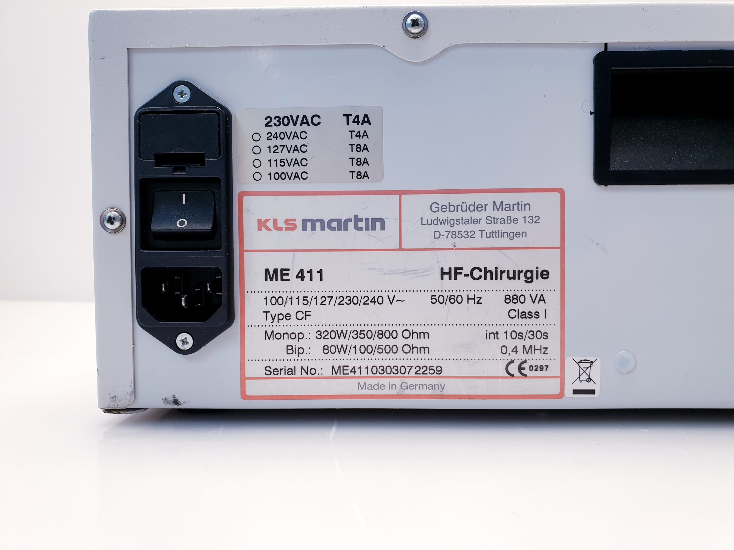 KLS MARTIN ME 411 – ME411 – HF-Chirurgie-Einheit - HF Gerät – Bild 13