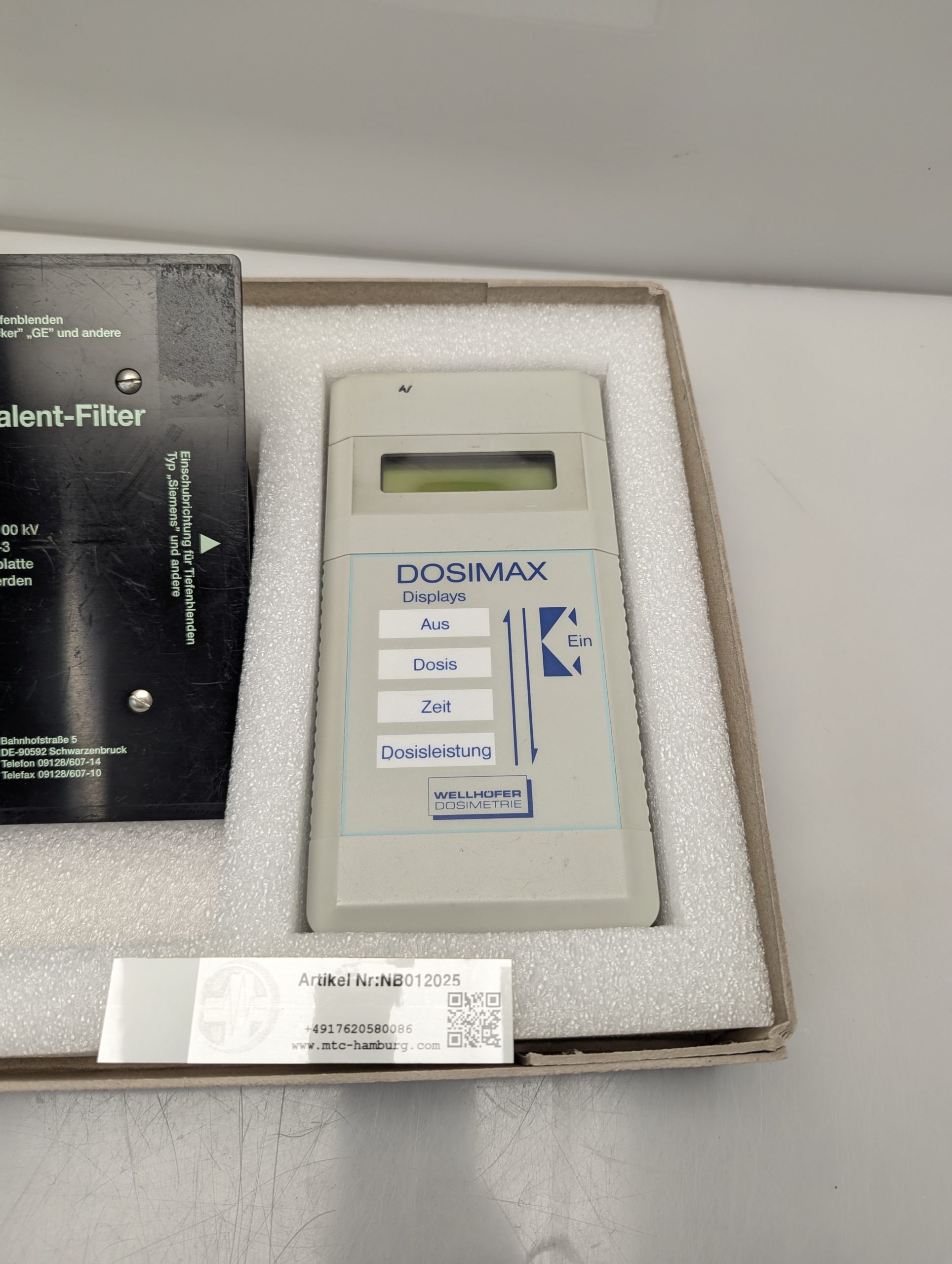 WELLHÖFER Dosimeter WD10 C + Platte Dosimeter Konstanzprüfung – Bild 6