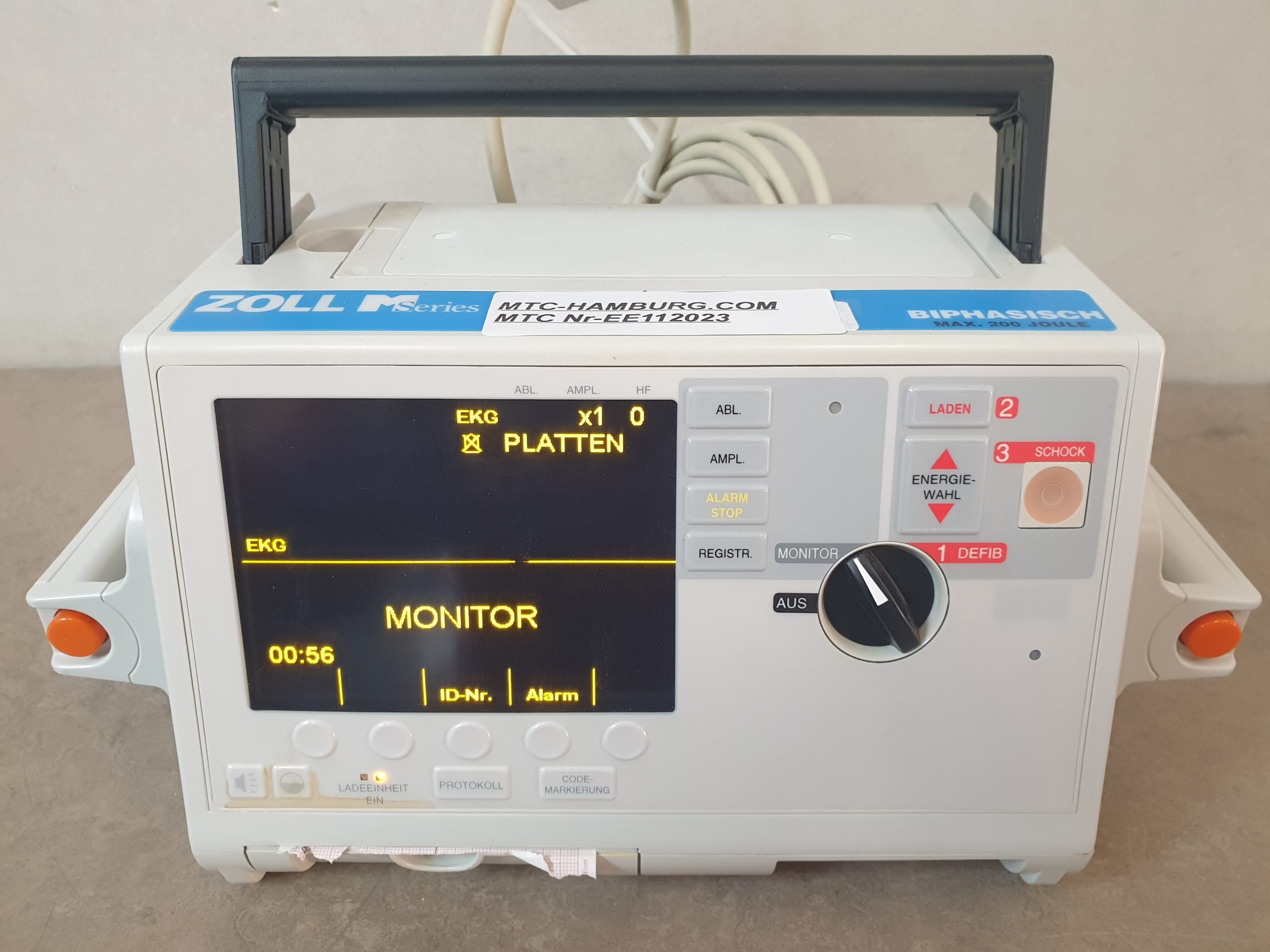 ZOLL M-Series biphasischer Defibrillator, inkl. Pacemaker, EKG, Drucker, Analyse, Akku – Bild 6