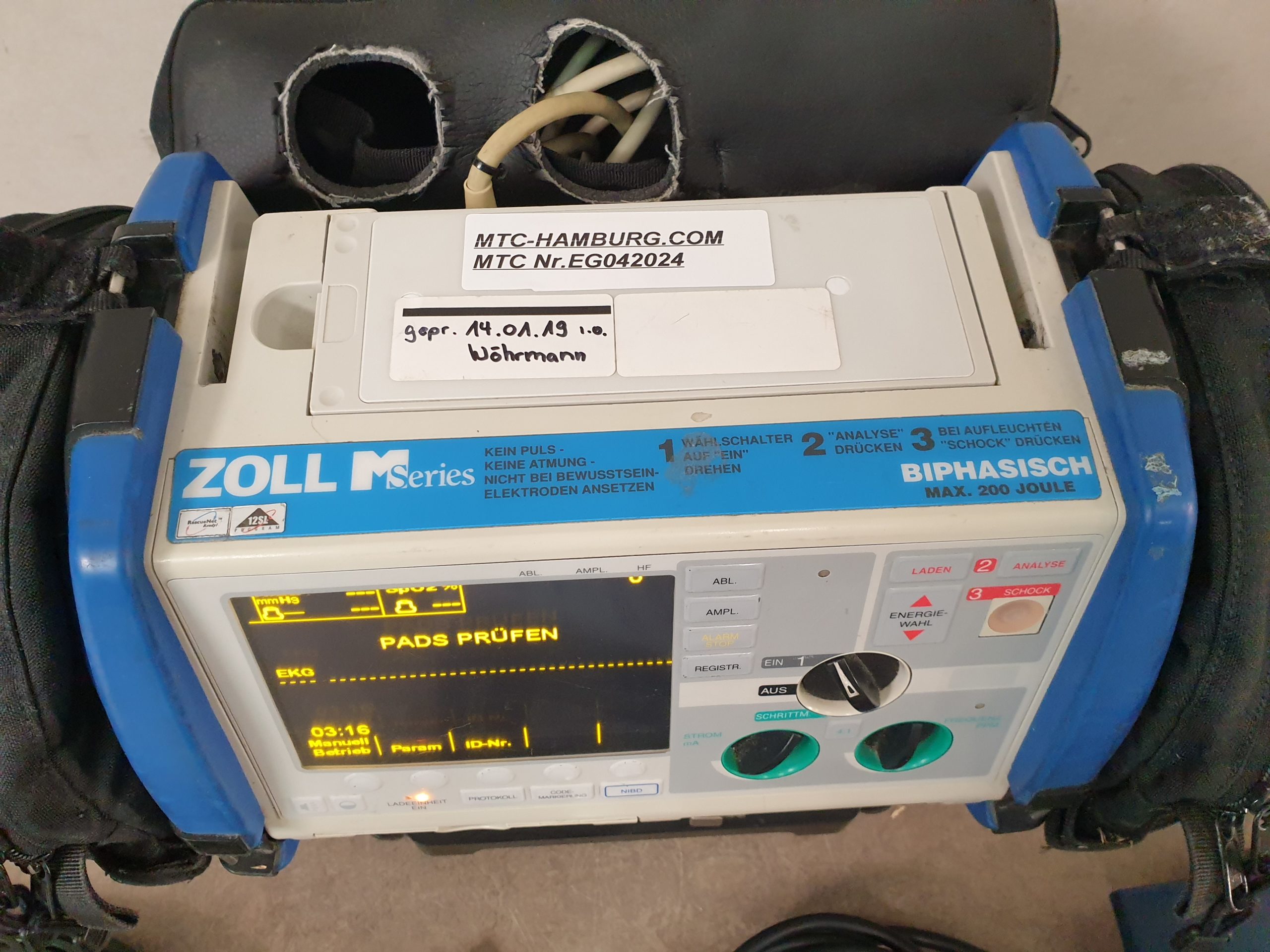 Zoll M Series BIPHASIC 200 Mit 2 Taschen - Defibrillator – Bild 3
