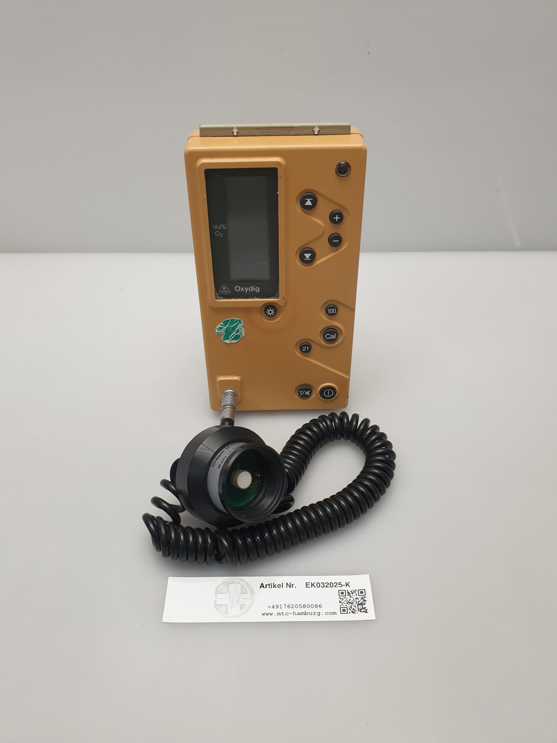 Dräger Oxydig O2-Meß-und Warngerät- Deckel der Sauerstoffzelle fehlt