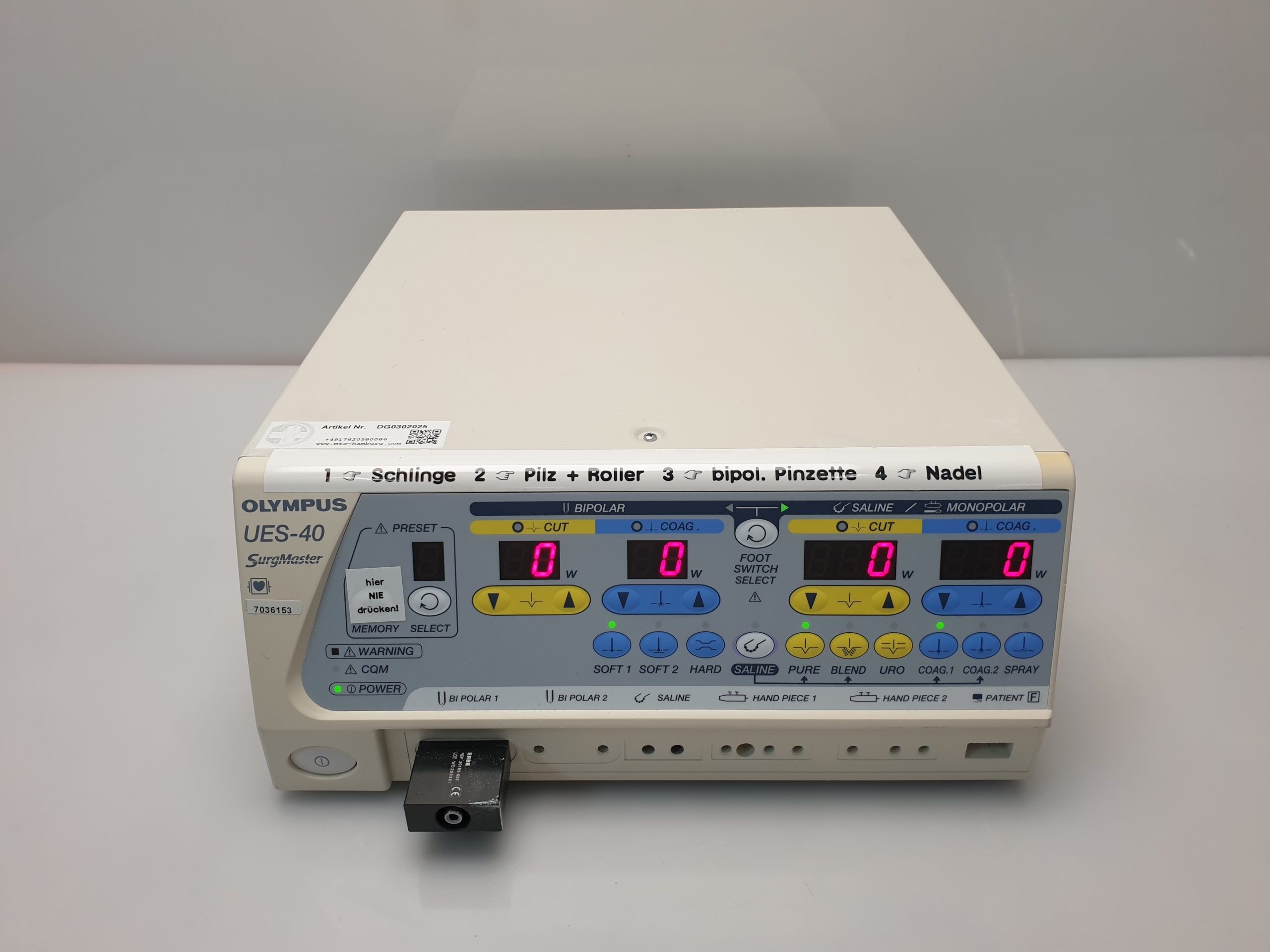 Olympus UES-40 – UES40 UES 40 SurgMaster Electrosurgical Unit – Bipolar Monopolar – Bild 3