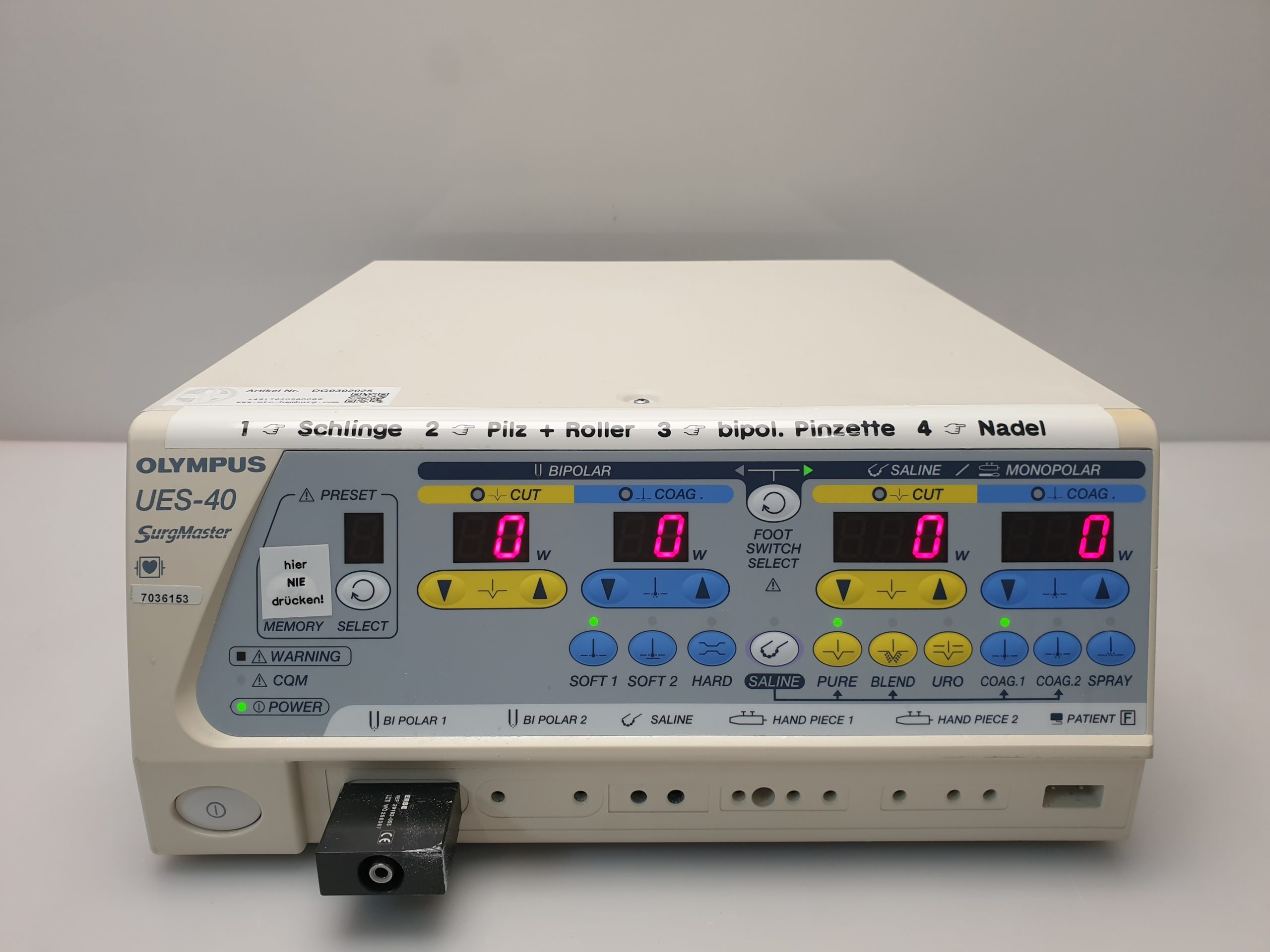 Olympus UES-40 – UES40 UES 40 SurgMaster Electrosurgical Unit – Bipolar Monopolar – Bild 5
