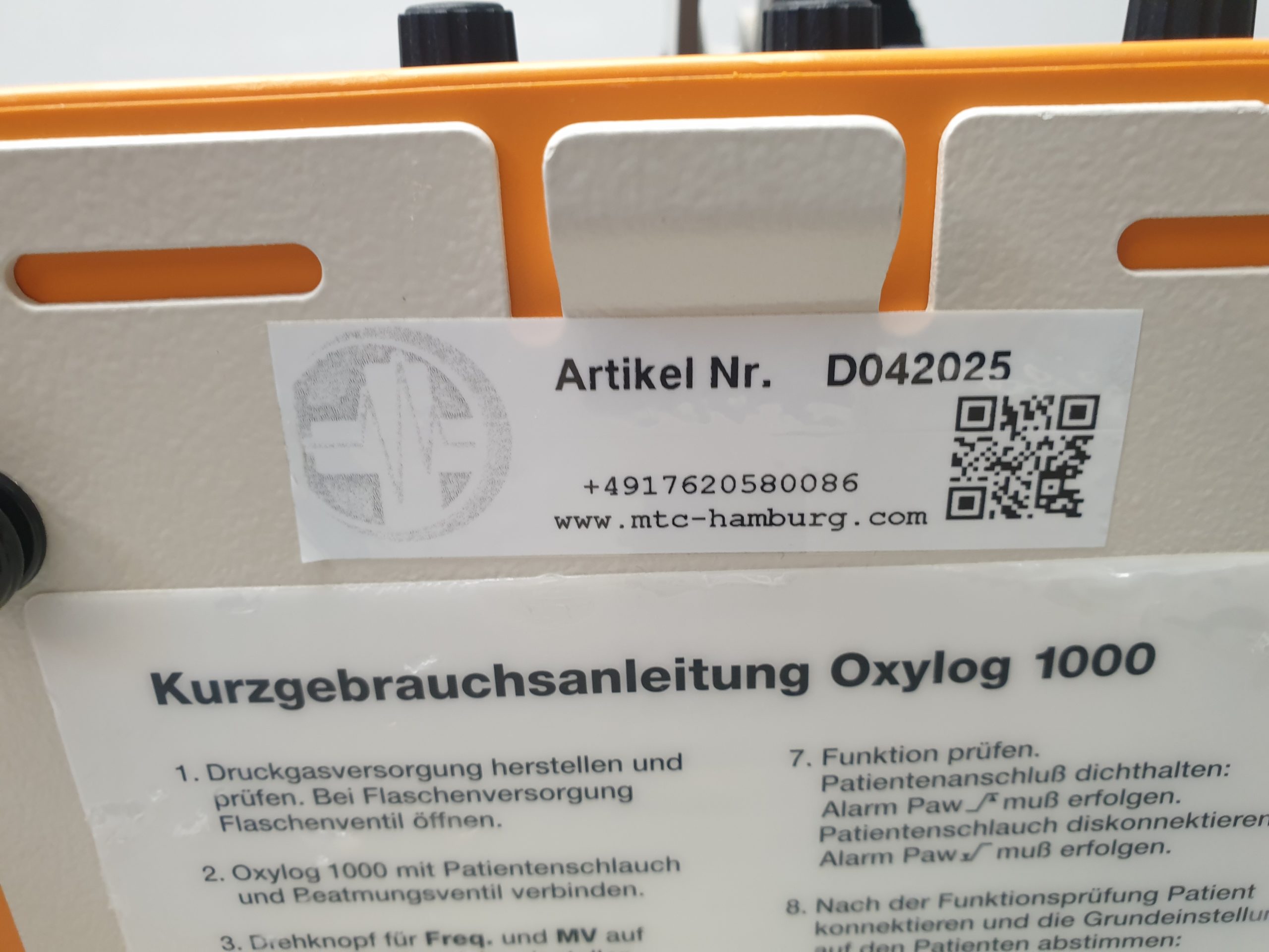 Dräger – Draeger Oxylog 1000 Beatmungsgerät – Notfallbeatmungsgerät – Bild 2