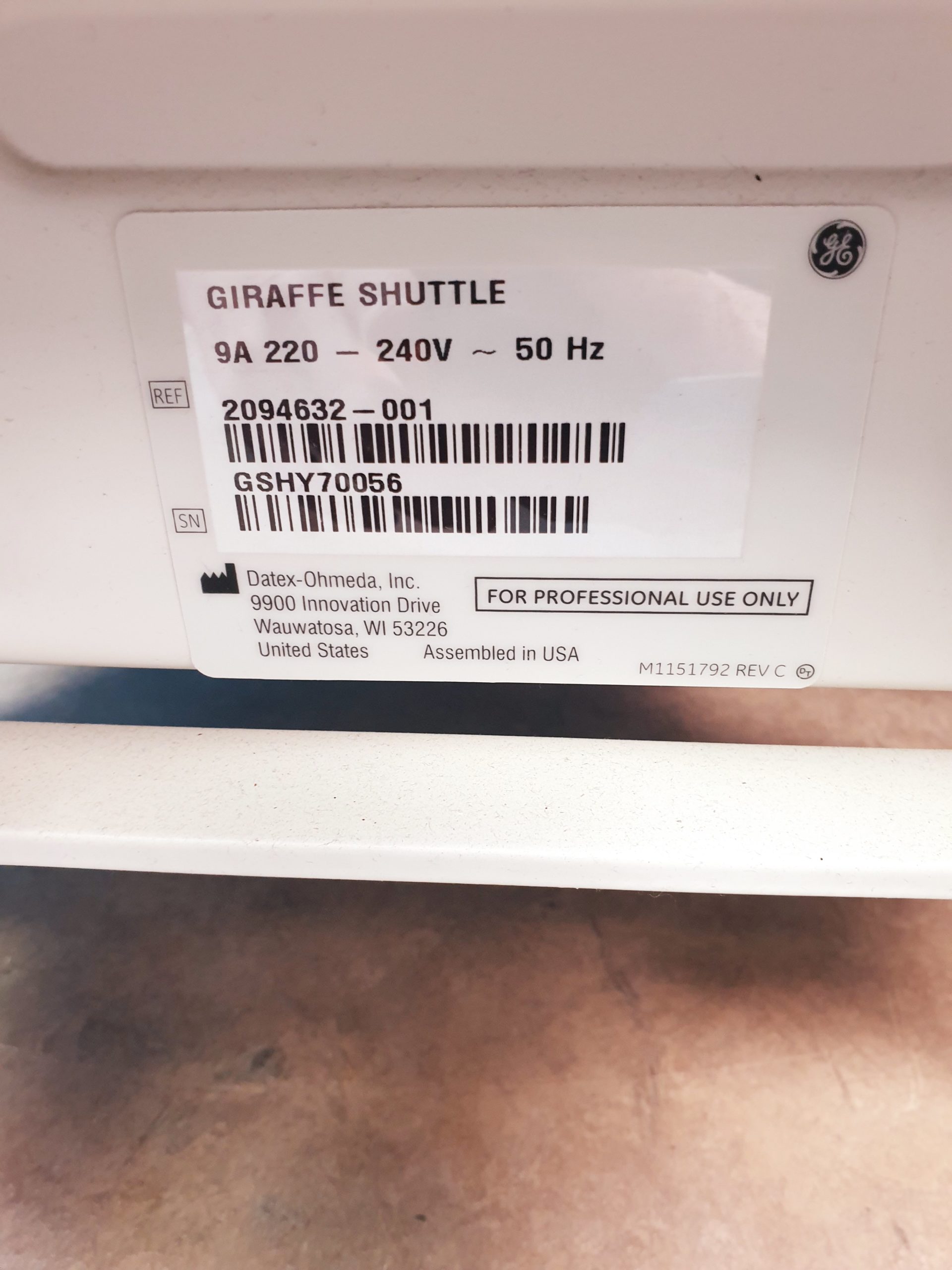 GE DATEX-OHMEDA GIRAFFE SHUTTLE nsportable Stromquelle für die GiraffePanda – Bild 8