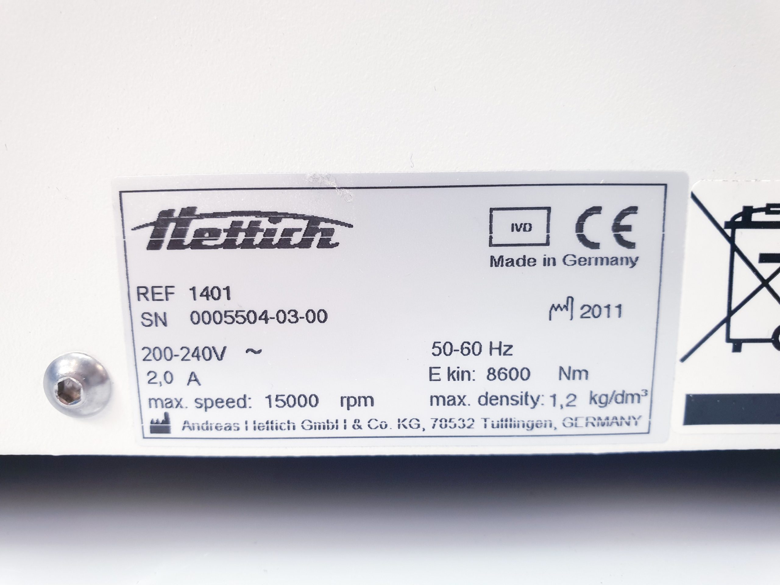 Hettich - Universal 320 Ref . 1401 - Zentrifuge DEFEKT – Bild 11