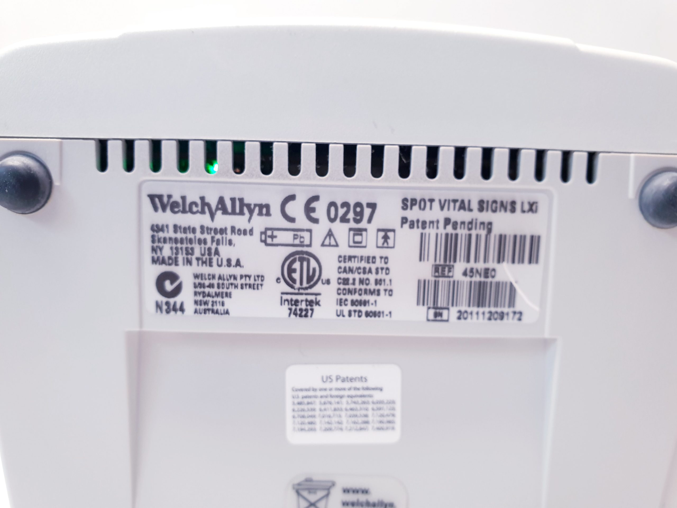 WelchAllyn Spot Vital Signs LXi 45NEO Überwachungsmonitor SpO2 -NiBp – Bild 14