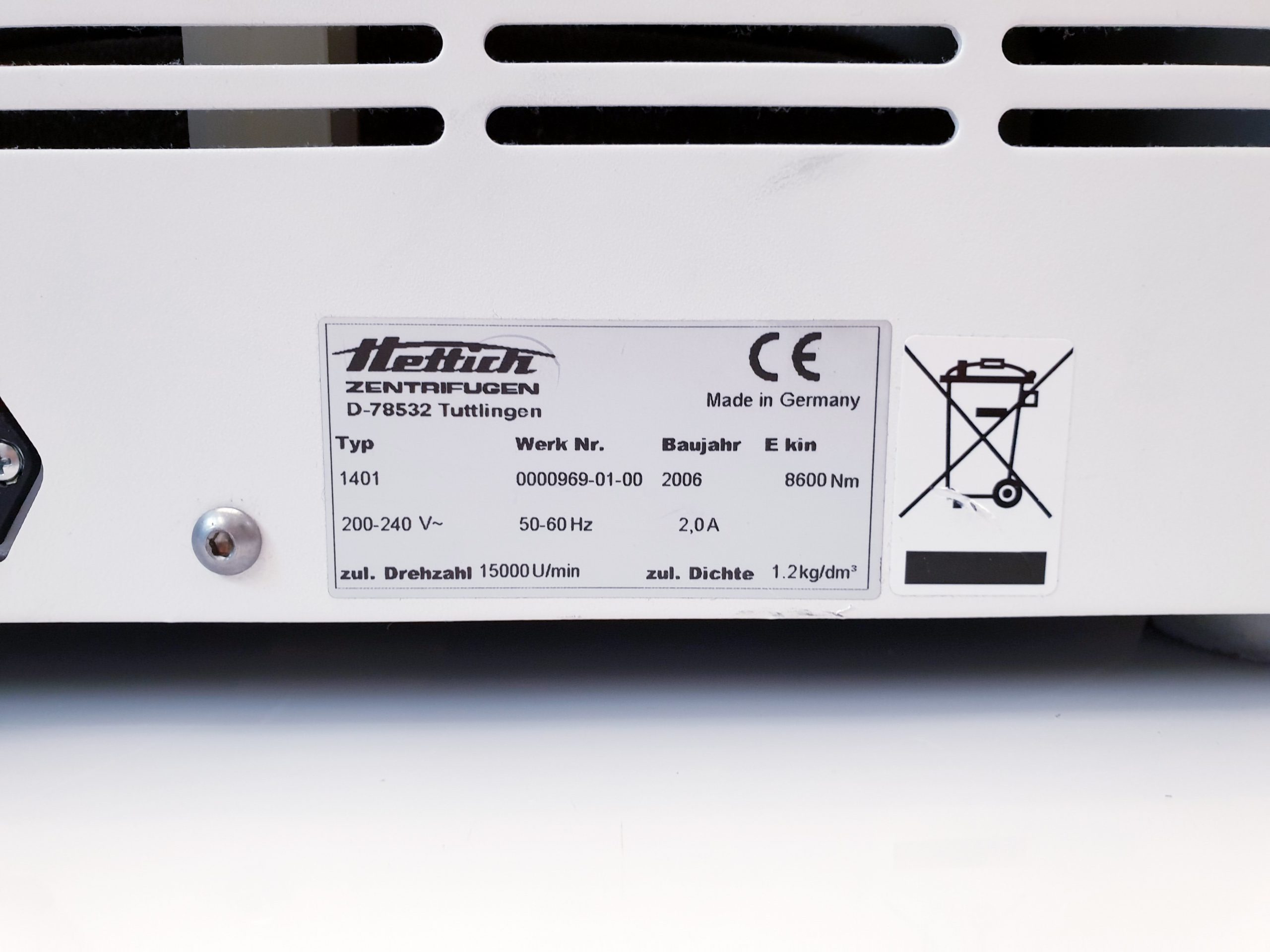 Hettich Universal 320 - Ref 1401 Zentrifuge – Bild 7