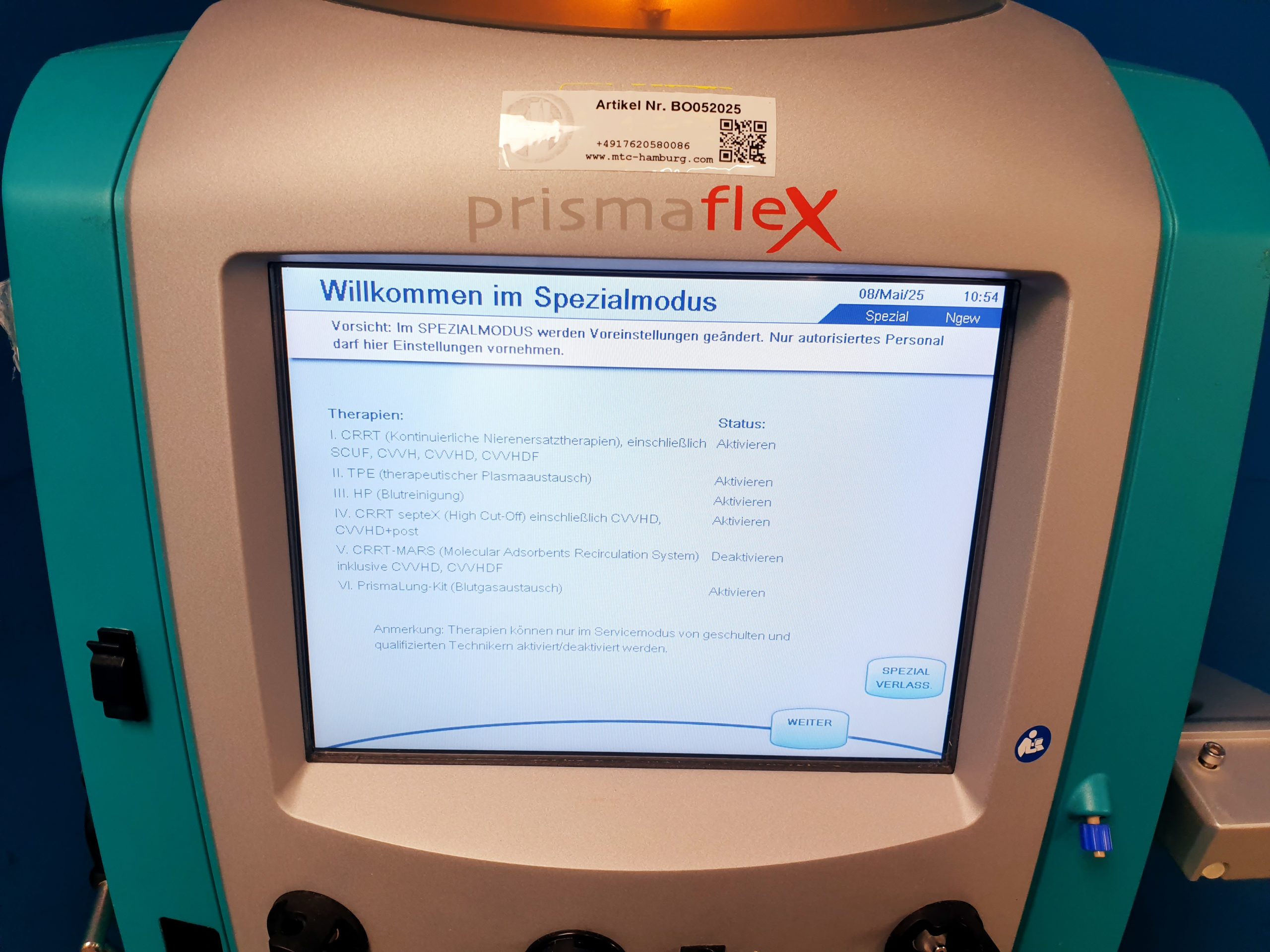 Gambro Prismaflex Dialyse Gerät Blutreinigungsgerät, Dialysis Machine – Bild 6