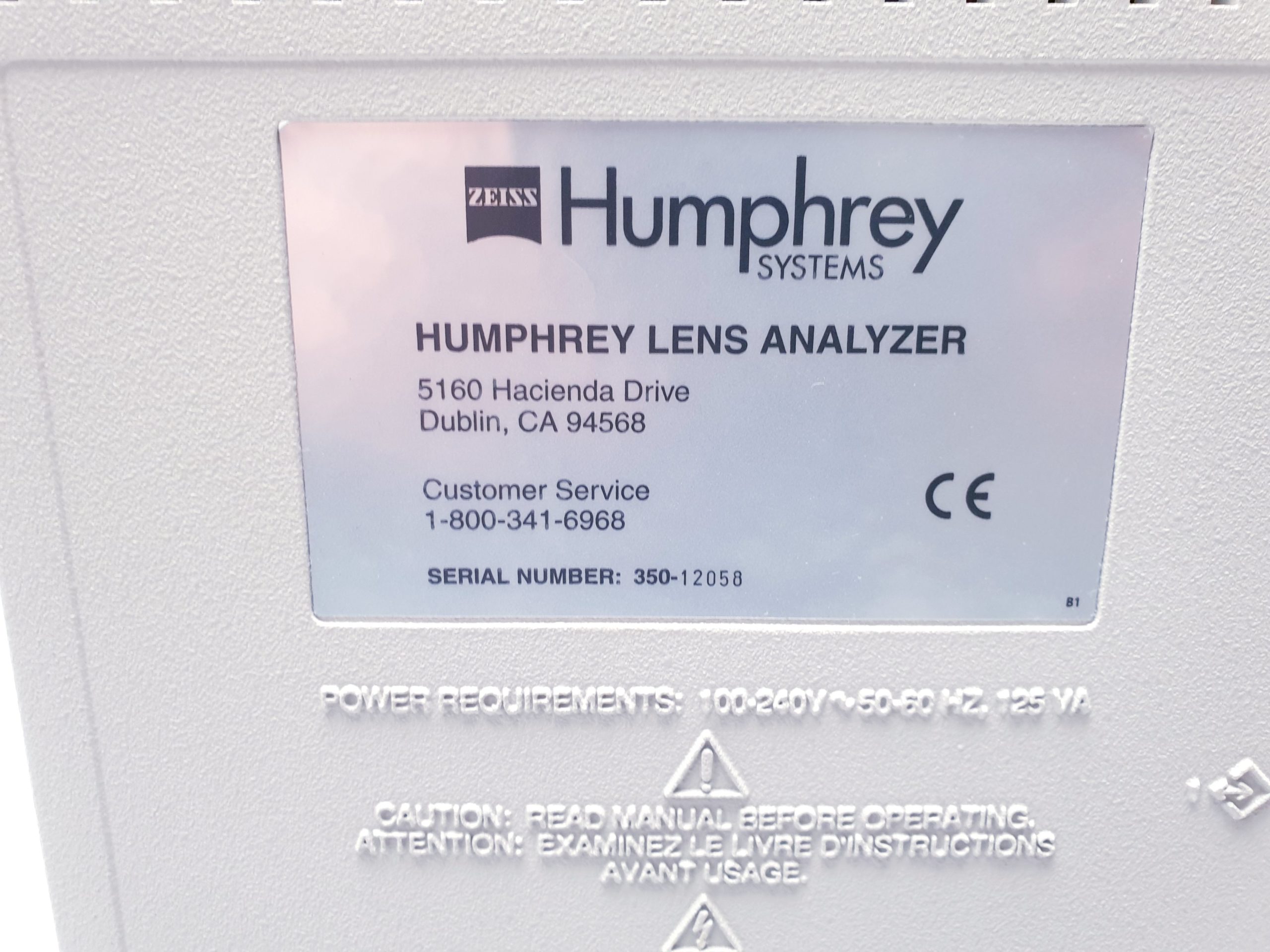 ZEISS Humphrey 350 Linse Analysator , Scheitelbrechwertmesser – Bild 7