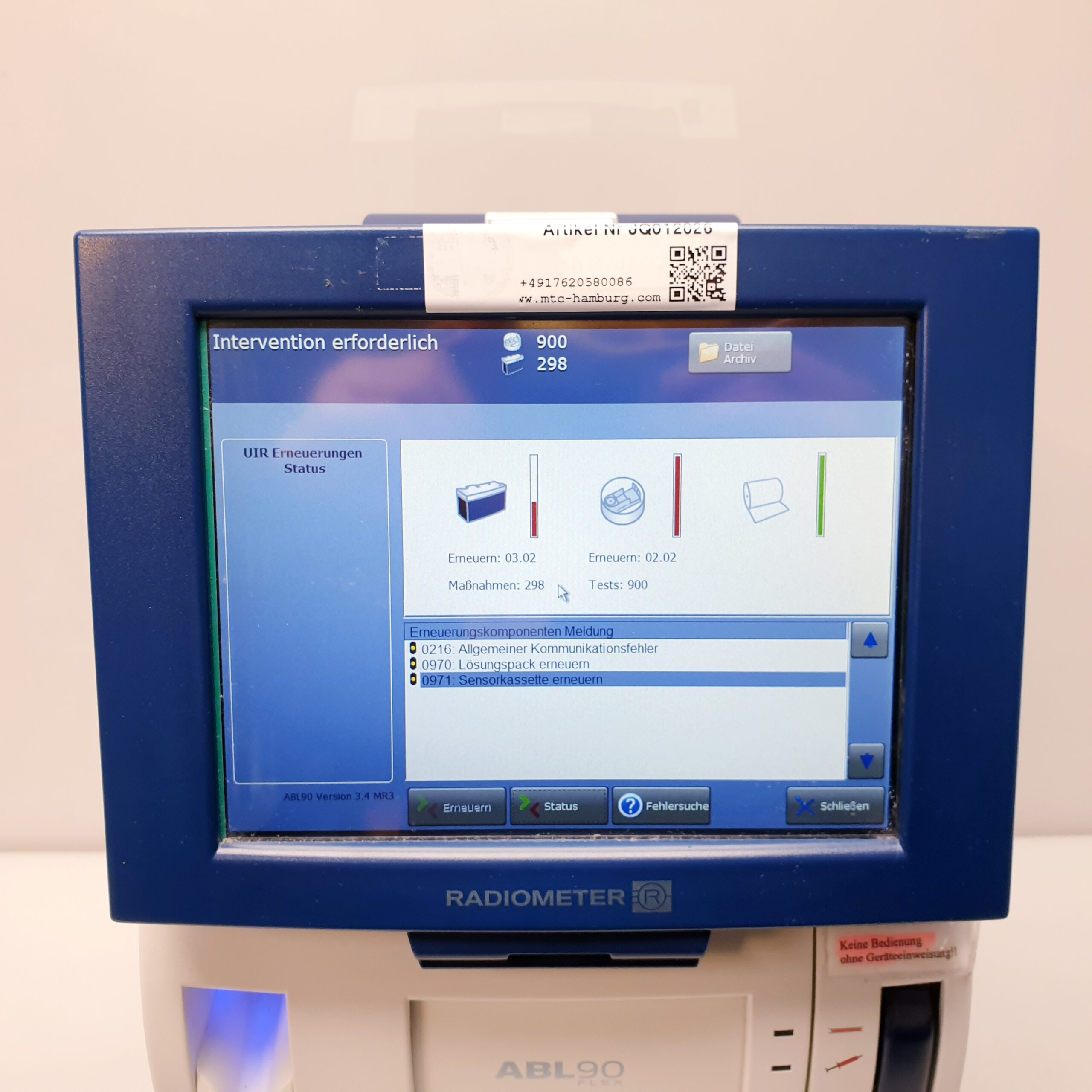 Radiometer Typ ABL90 flex Blutgasanalysegerät – Bild 19
