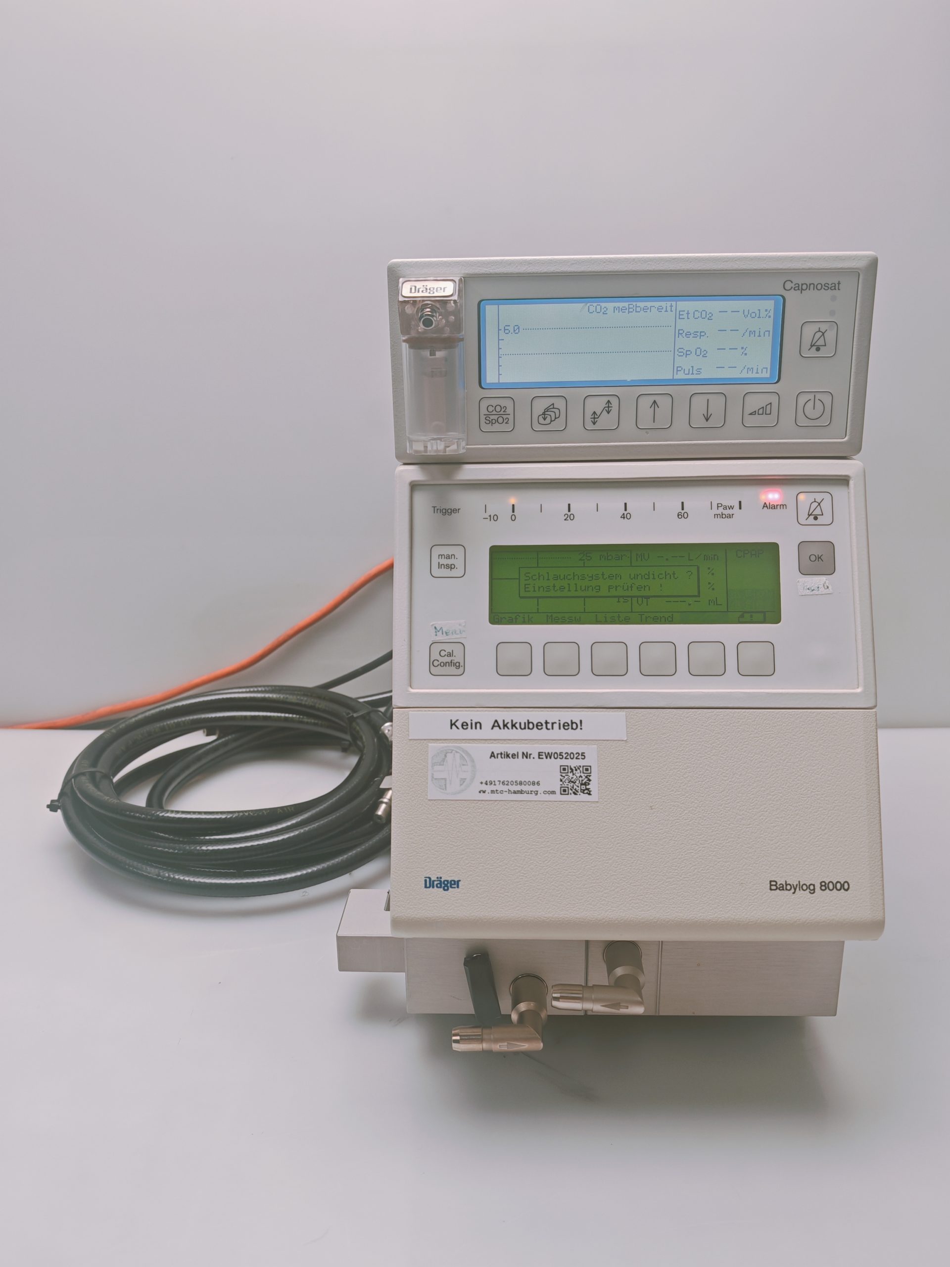 Dräger Drager Babylog 8000 + Capnostat - Beatmungsgerät – Bild 3