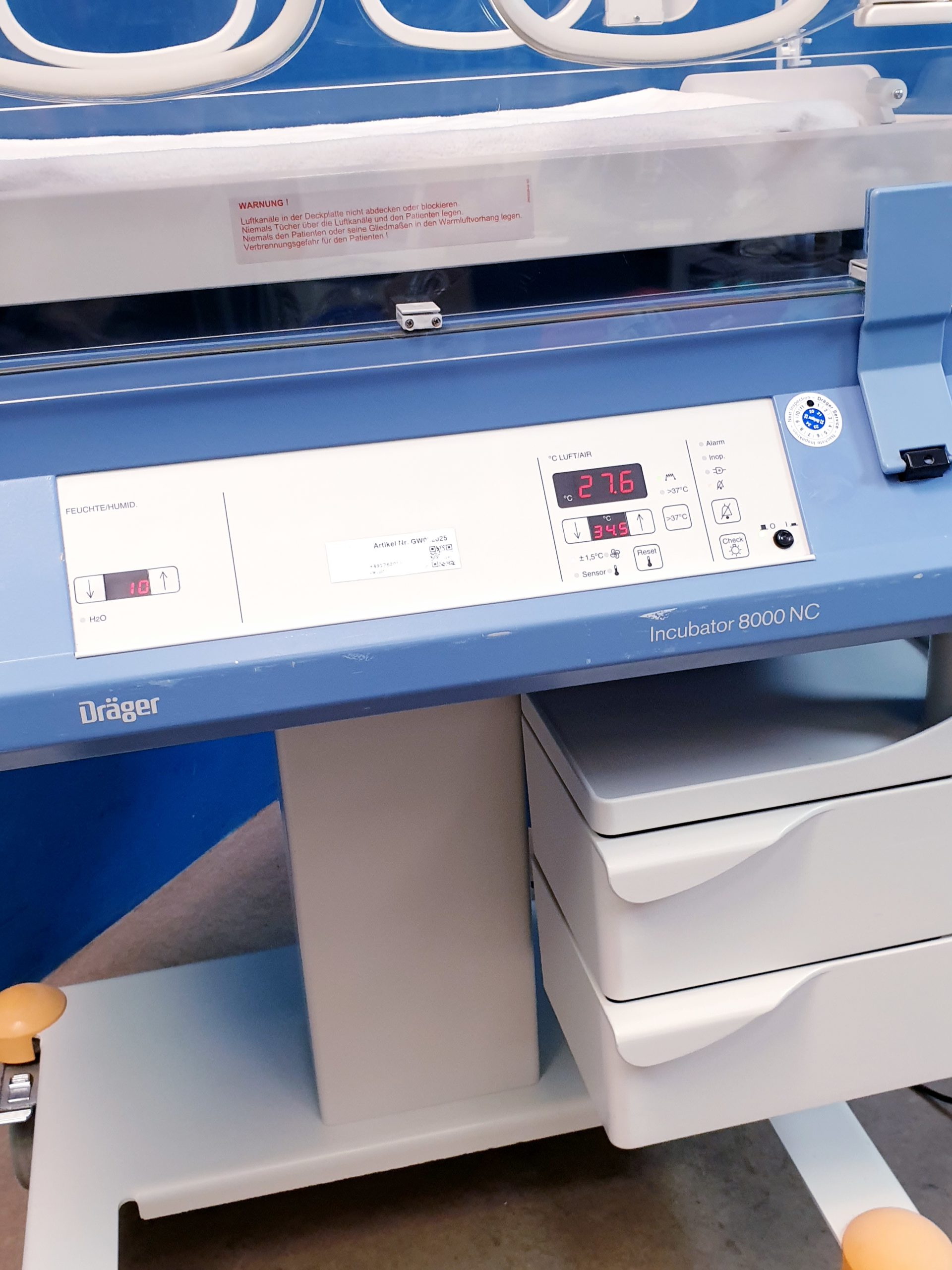Draeger Dräger 8000NC 8000 NC Incubator Inkubator – Bild 3
