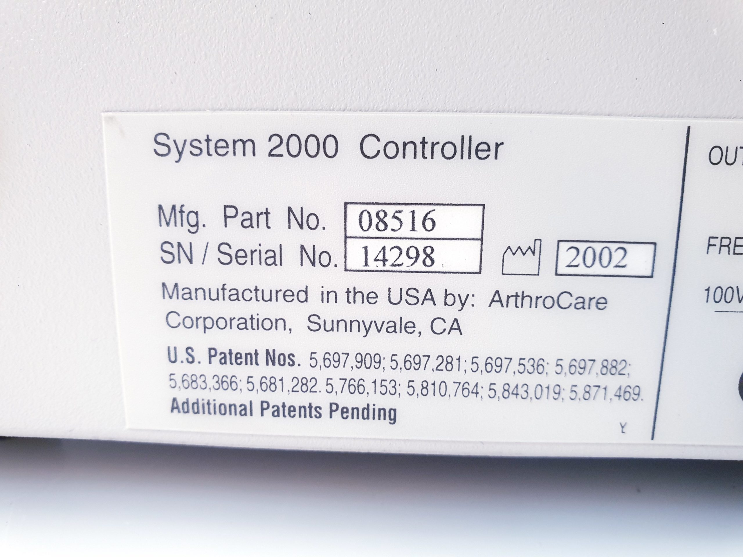 ArthroCare System 2000 Controller – Bild 7
