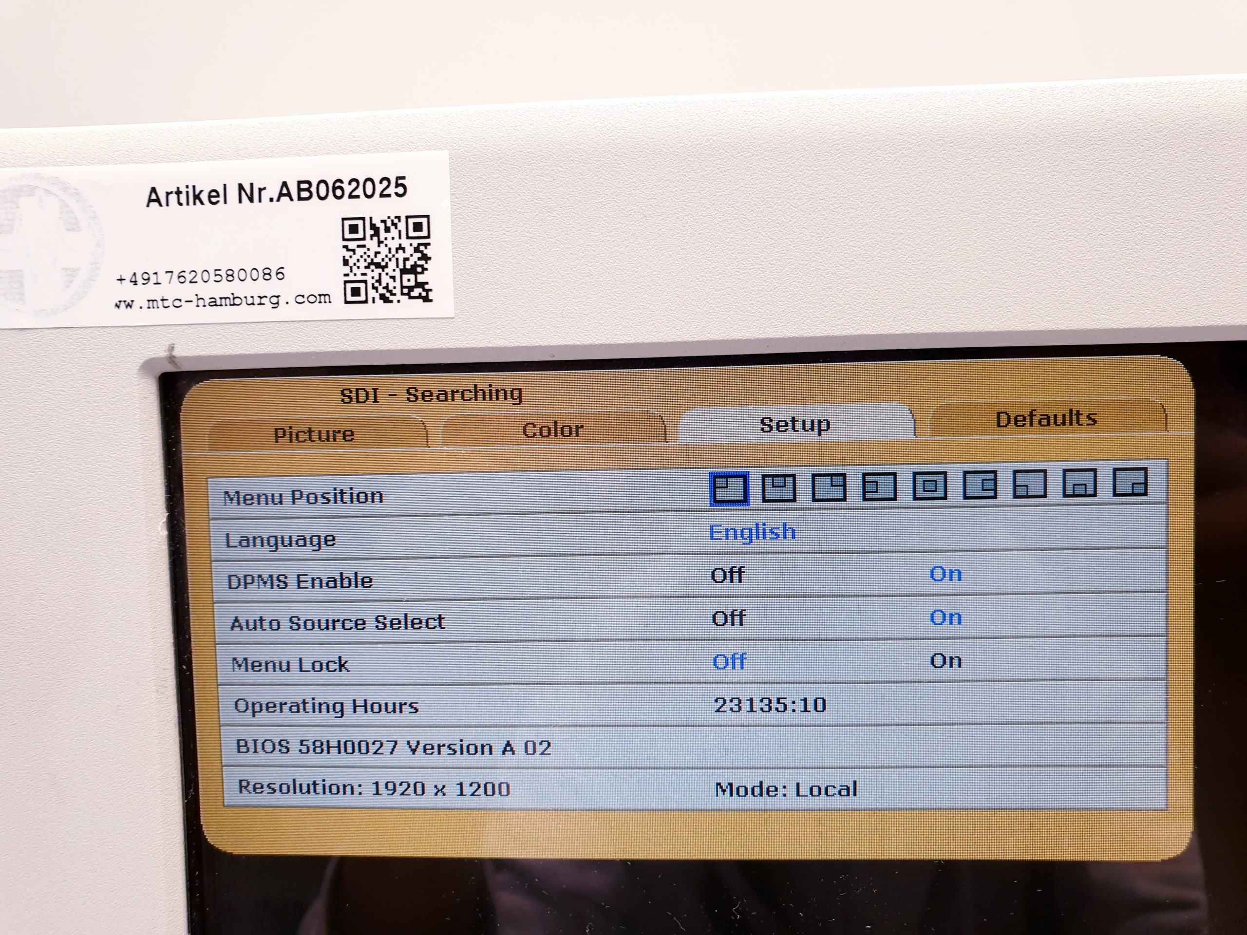 Karl Storz SC-WU23-A1511 Monitor mit Netzteil für die Endoskopie – Bild 6