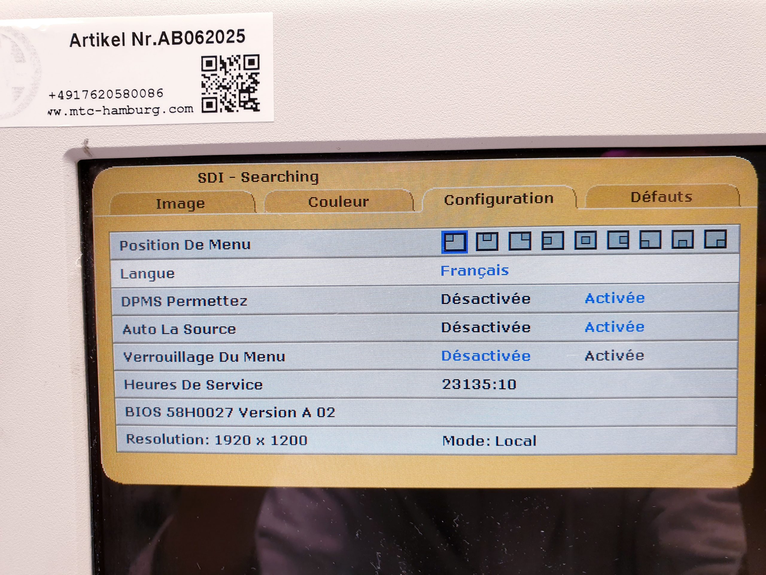 Karl Storz SC-WU23-A1511 Monitor mit Netzteil für die Endoskopie – Bild 9
