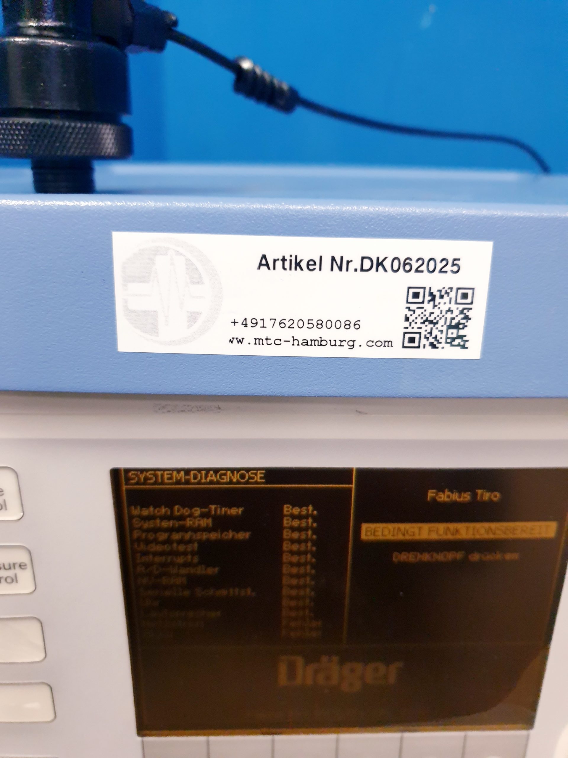 Dräger Fabius Tiro - Narkosegeröt - Tischgerät – Bild 9