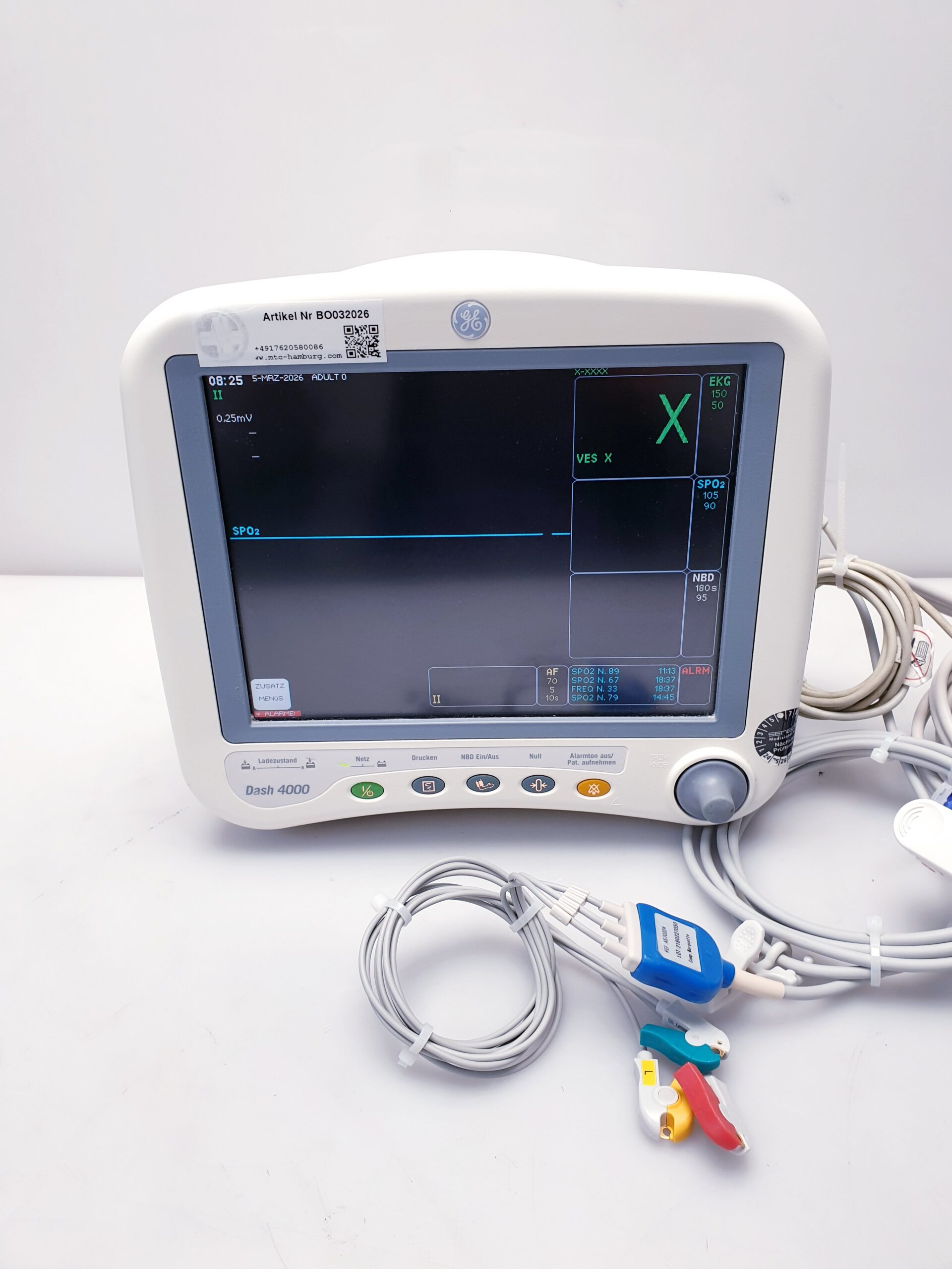 GE Dash 4000 Patientenüberwachungsmonitor Überwachungsmonitor mit SpO2, NiBp – Bild 7