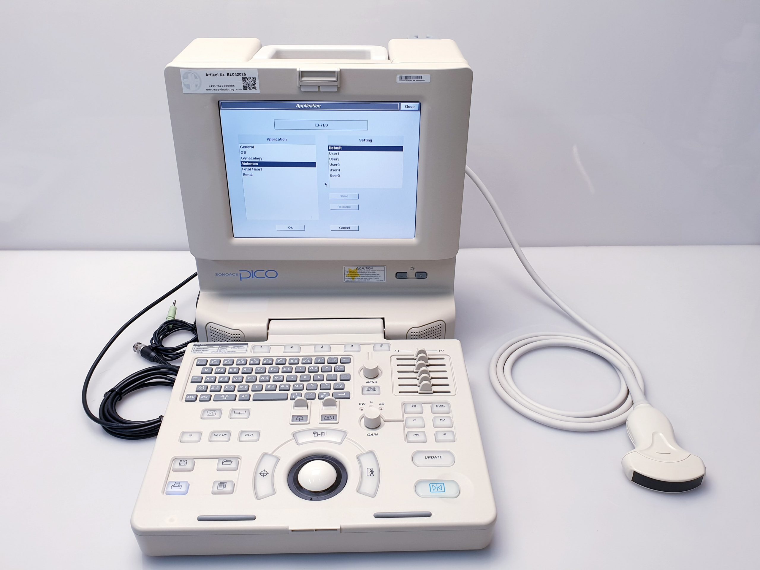 Medison SonoAce PICO tragbarer Ultraschall + C3-7ED Konvex + HL5-9ED Linear – Bild 5