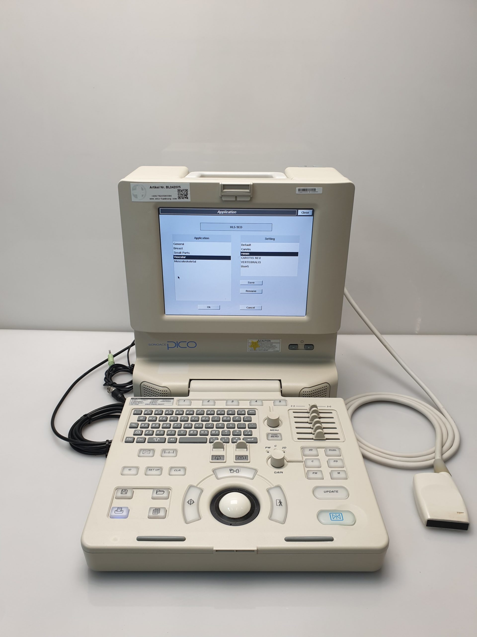 Medison SonoAce PICO tragbarer Ultraschall + C3-7ED Konvex + HL5-9ED Linear – Bild 13