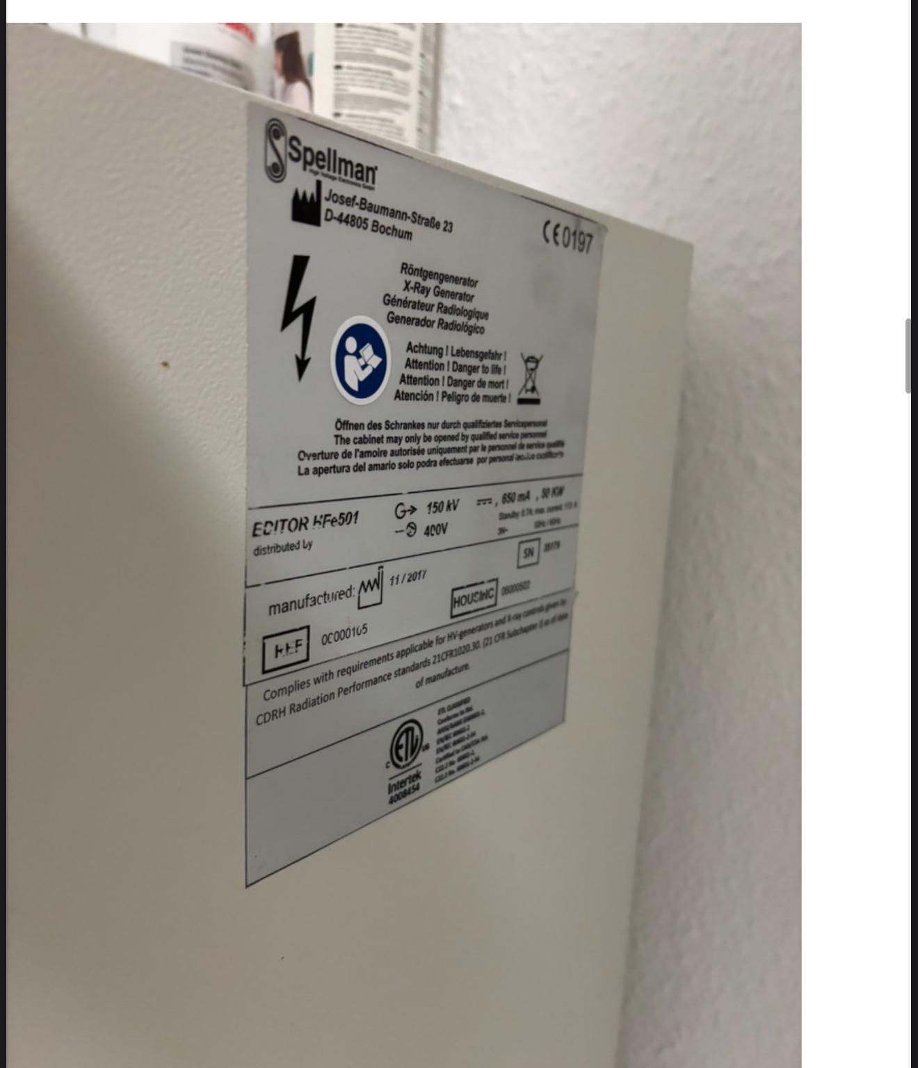 Siemens CS3000 - CS 3000 Buckey Anlage + Röntgenanlage Spellmann EDITOR HFE 501 Generator - DOM 2017 – Bild 3