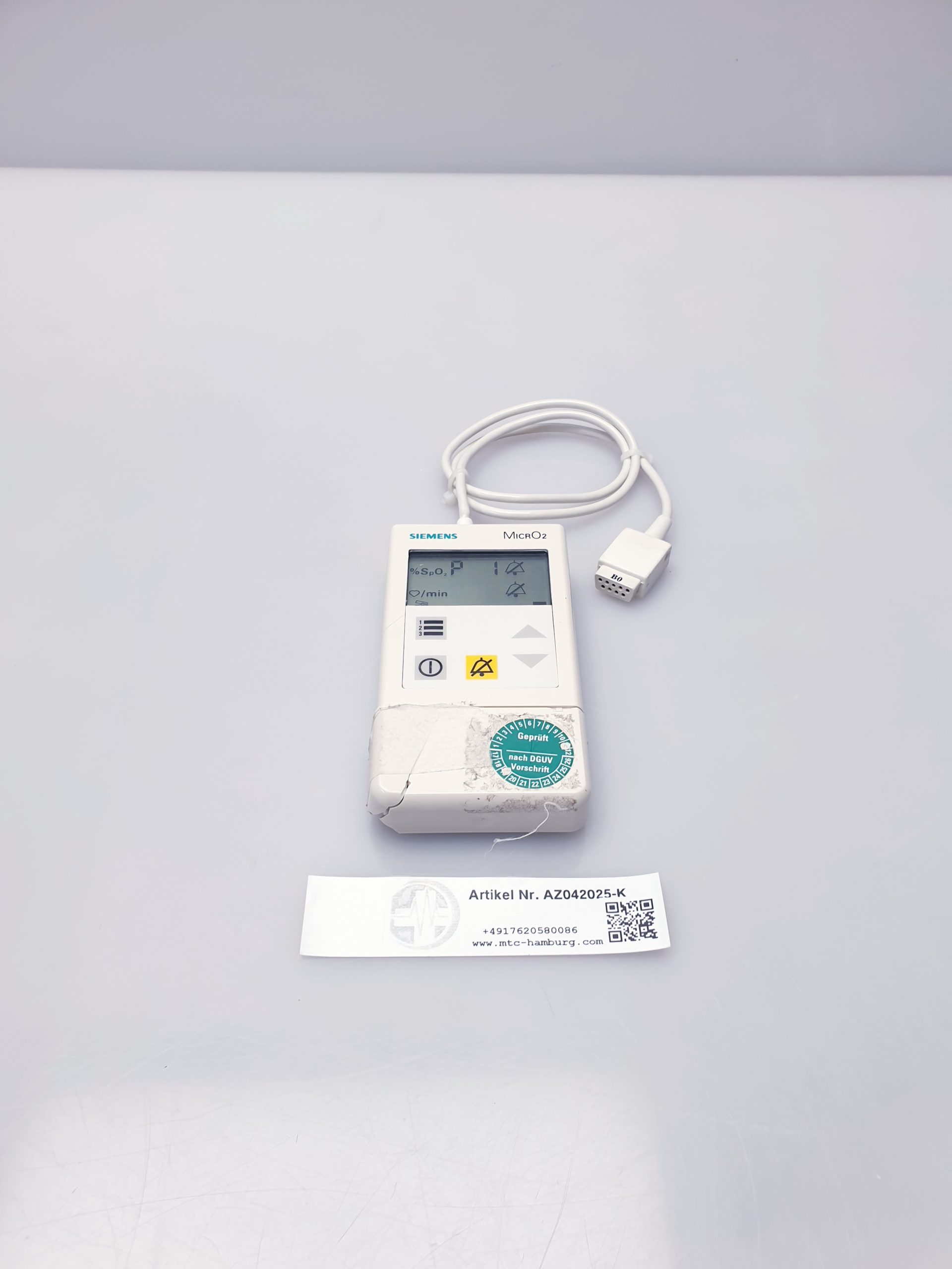Siemens MicrO2 tragbares Pulsoximeter - Ohne Fingesensor kabel – Bild 3