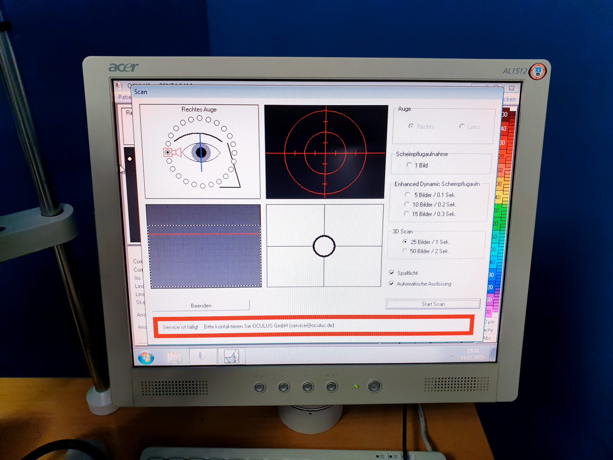 Oculus Pentacam 70700 Anterior Eye Segment Tomography System – Bild 7