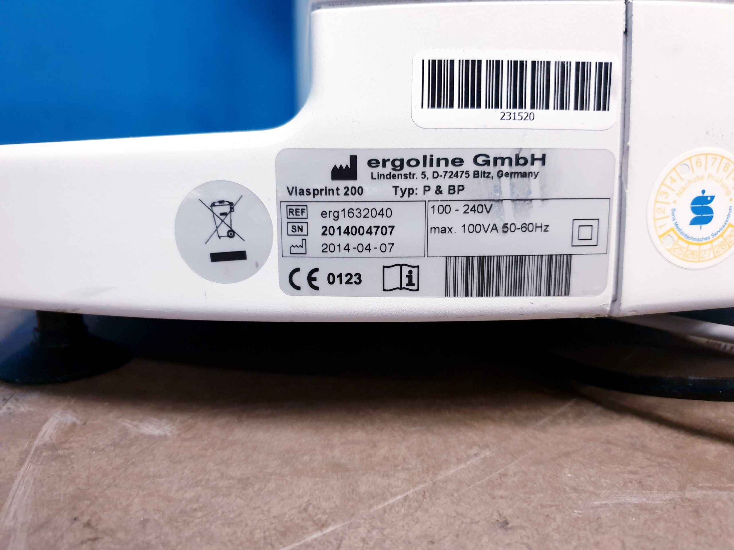 Viasys Jaeger Jäger + ERGOLINE Viasprint 200 Ergometer Ergospirometrie Einheit – Bild 10