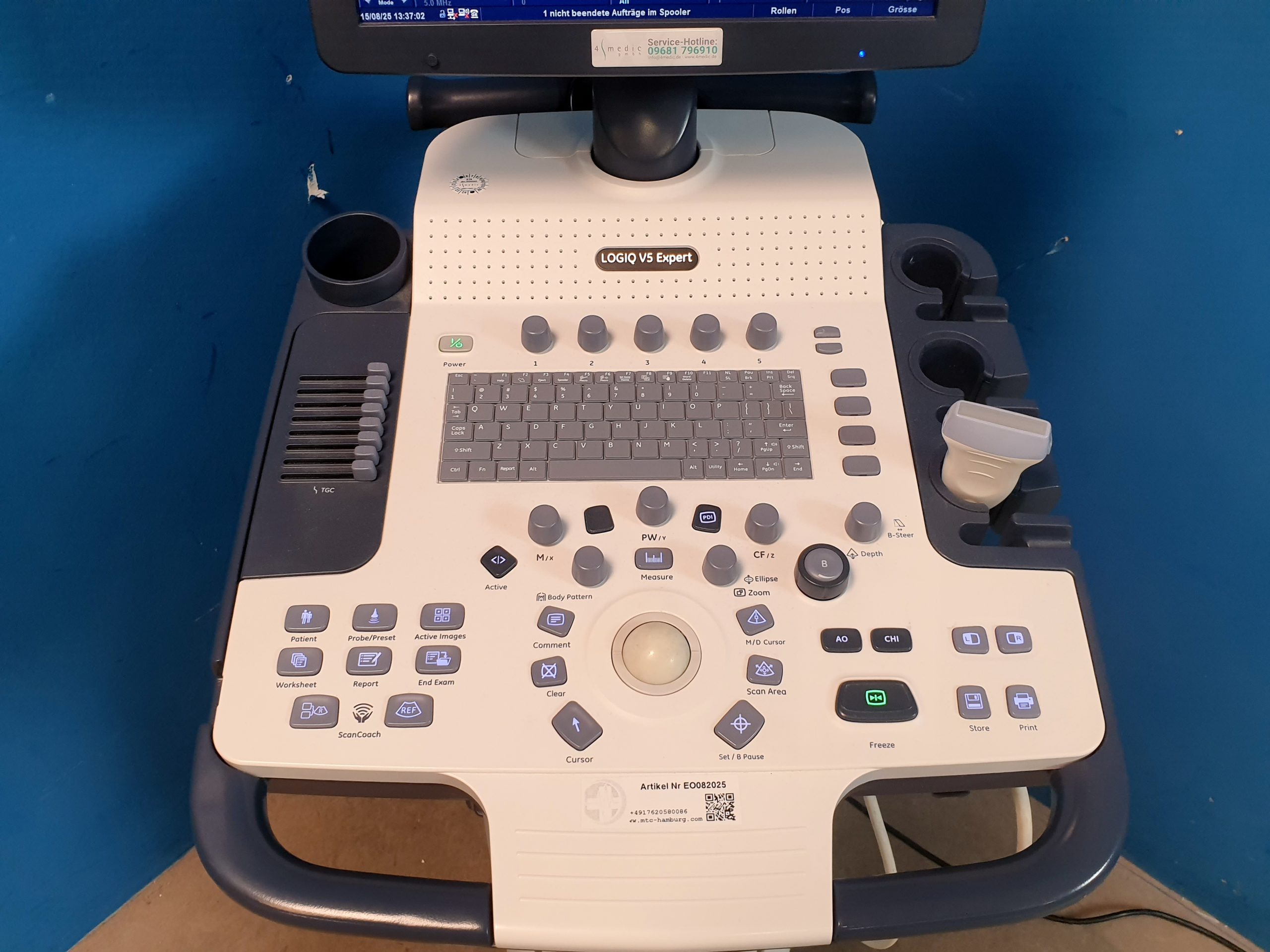 GE Logiq V5 Expert Ultraschallgerät + L6-12 RS Linear Sonde DOM 2016 – Bild 3