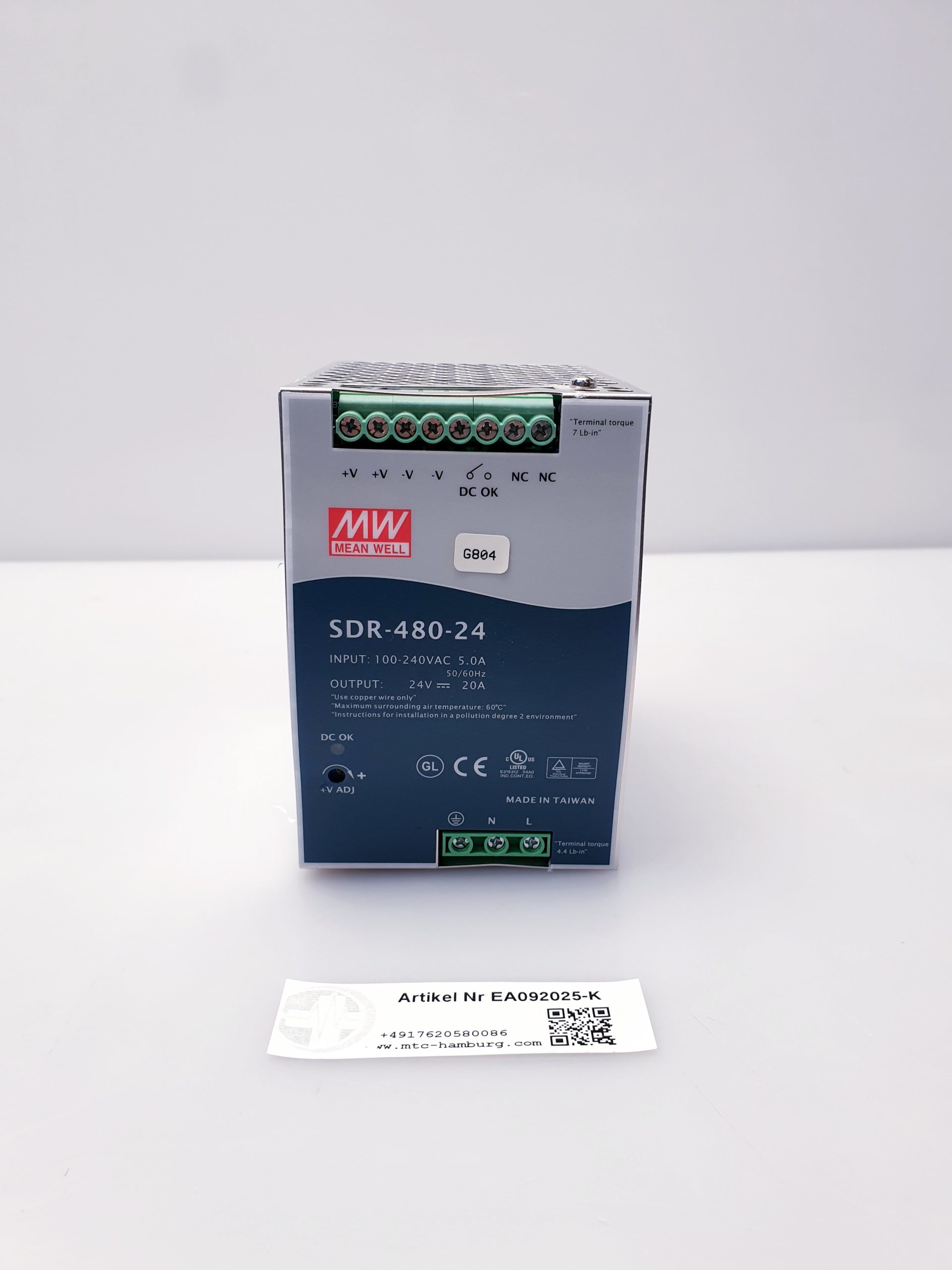 MEAN WELL SDR-480-24 480W 24V 20A Hutschienen Netzteil DIN-RAIL – Bild 9