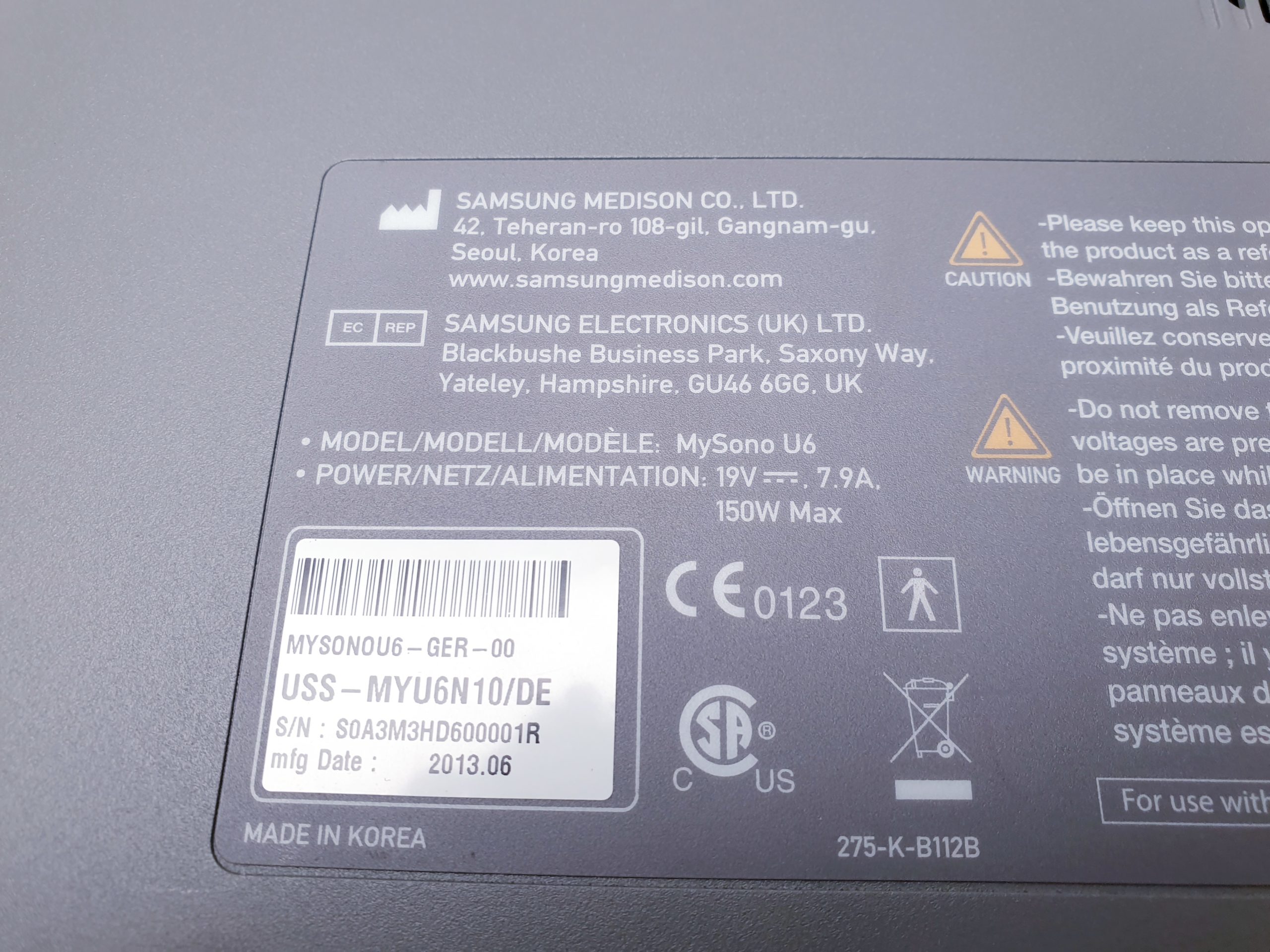 SAMSUNG MySono U6 Ultraschallgerät 2013 - Ersatzteilträger – Bild 14